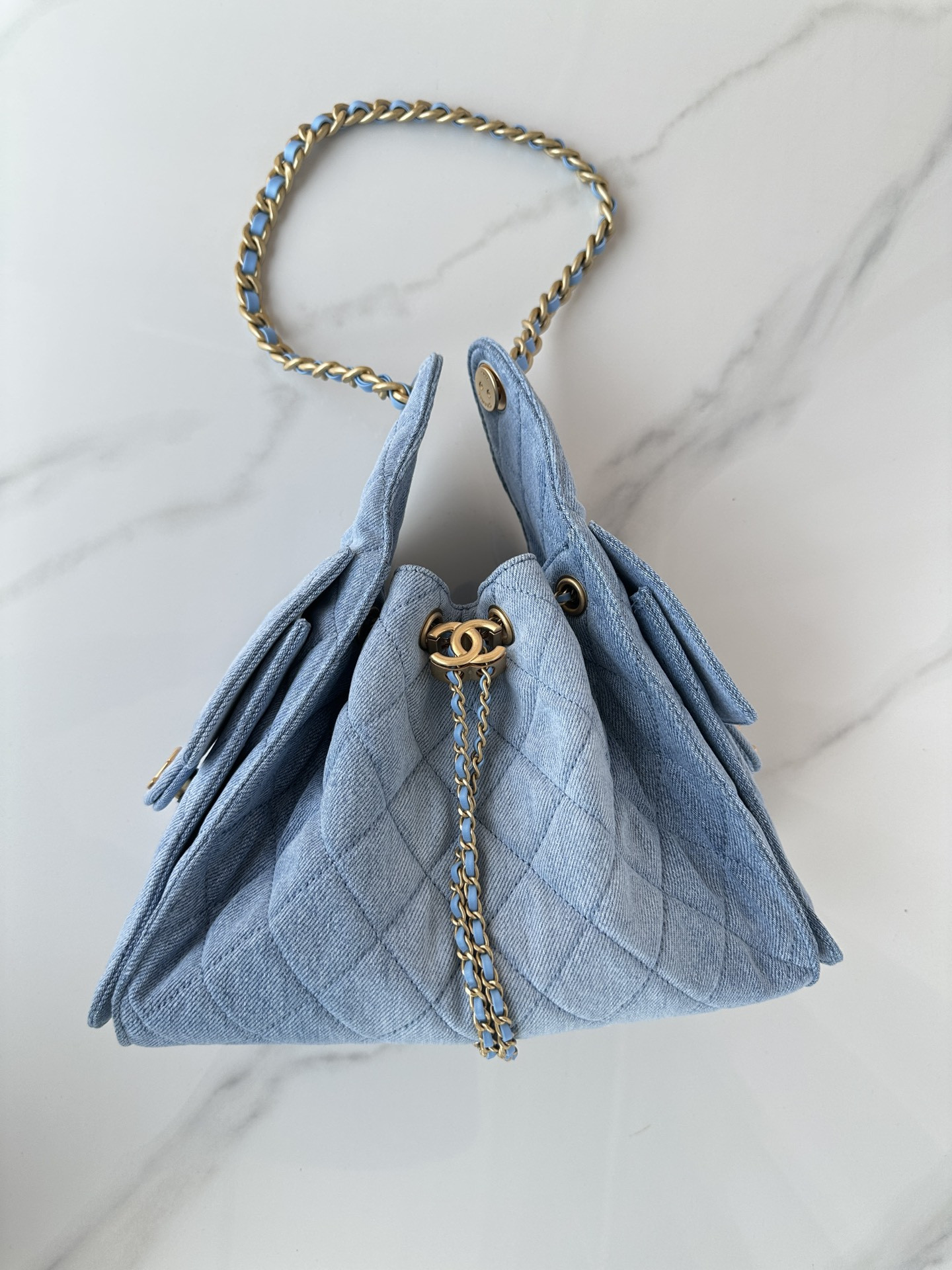 Ch**el 25 small Bucket Hobo handbag AS5293 30x26x14cm