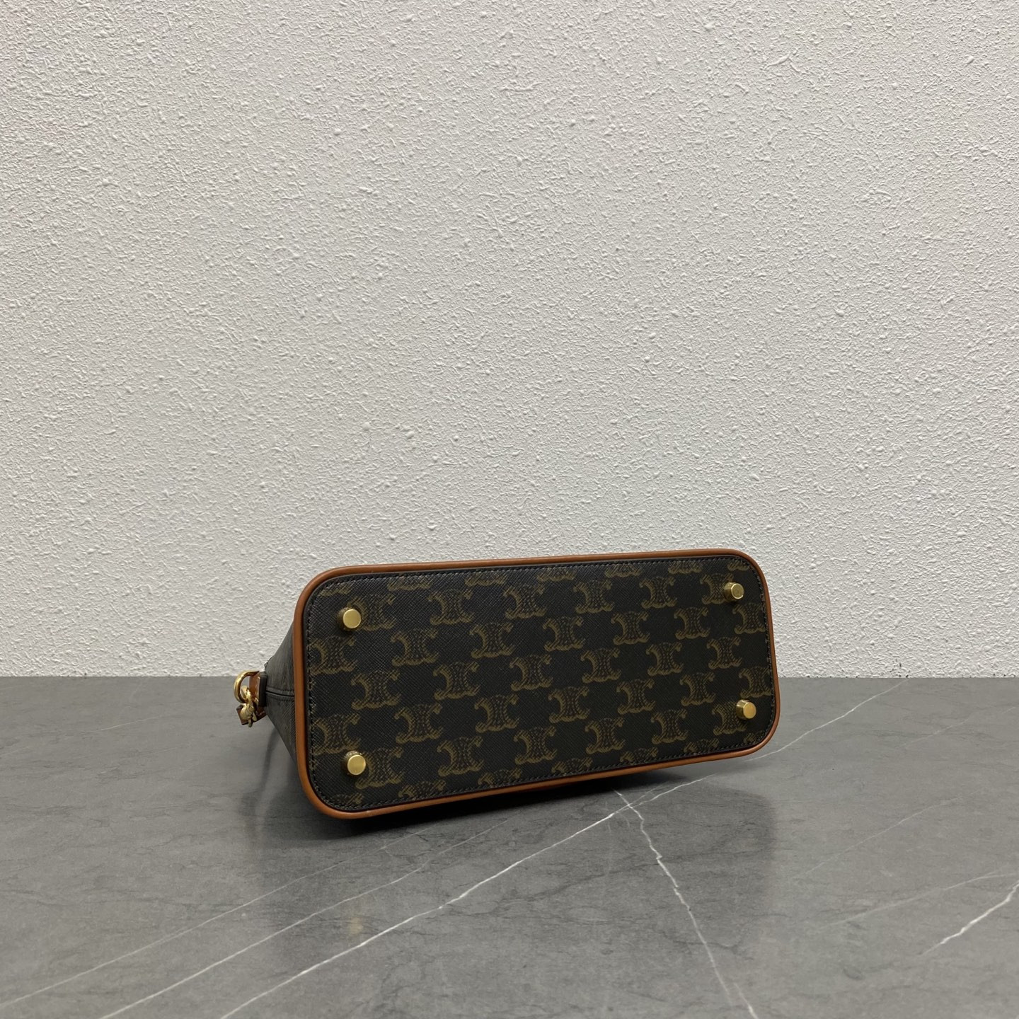 Ce1i*e Small Bowling in Triomphe canvas and calfskin 25x17x10cm