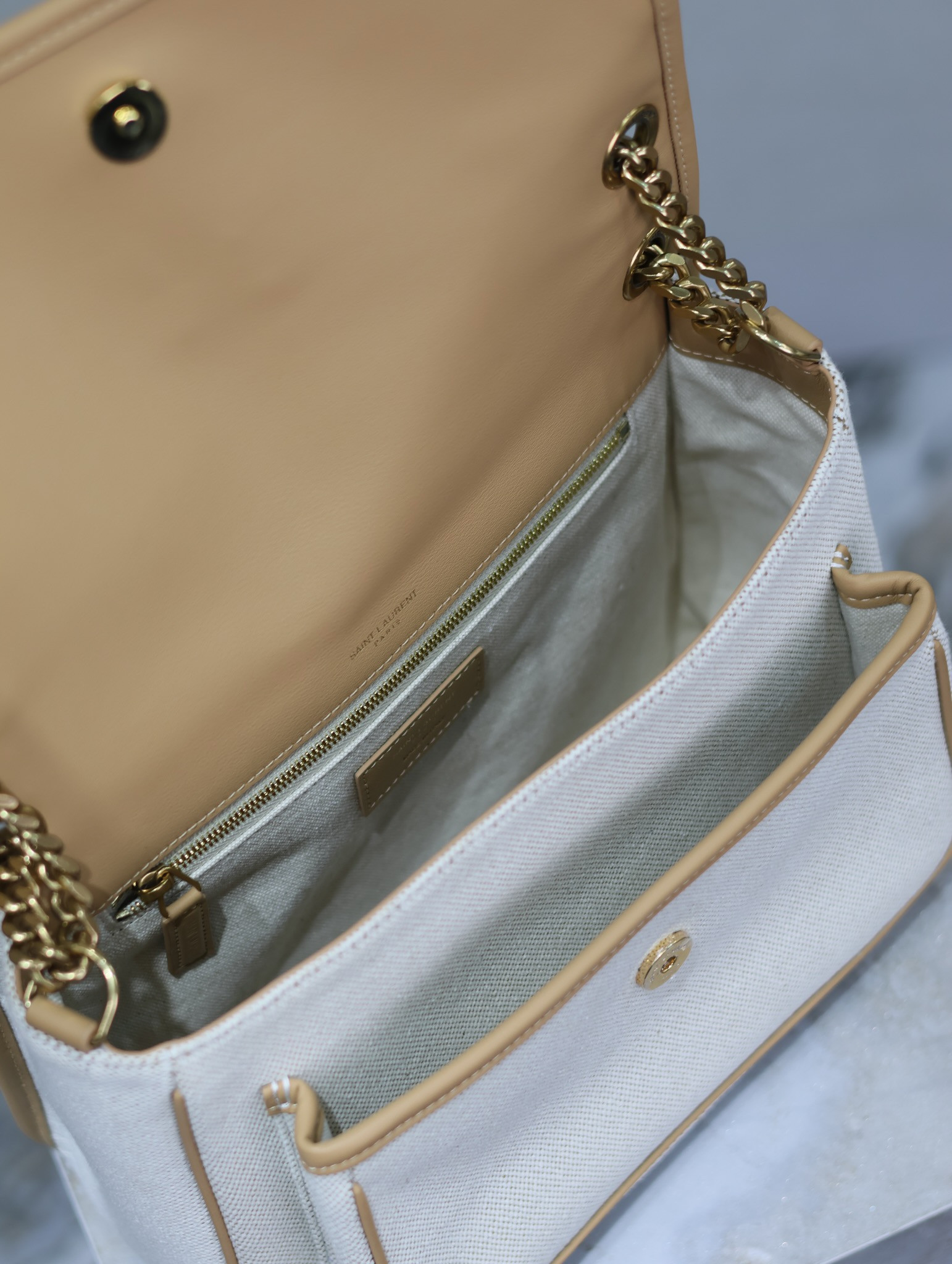 Y51 NIKI MEDIUM IN Calfskin Cotton and Linen 28x20x8.5cm