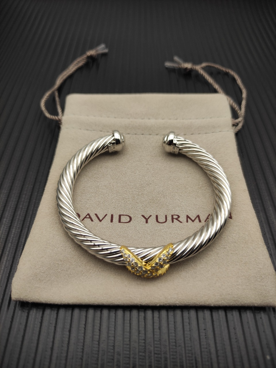 David Yurman Color Separation 7mm Diamond Single X Bracelet(Wrist circumference 16-20cm)