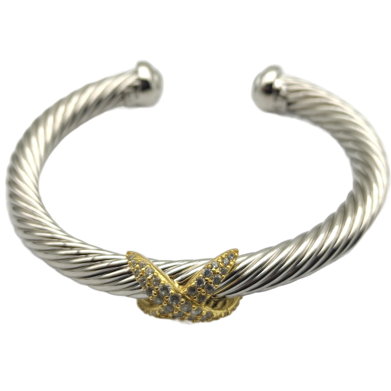 David Yurman Color Separation 7mm Diamond Single X Bracelet(Wrist circumference 16-20cm)