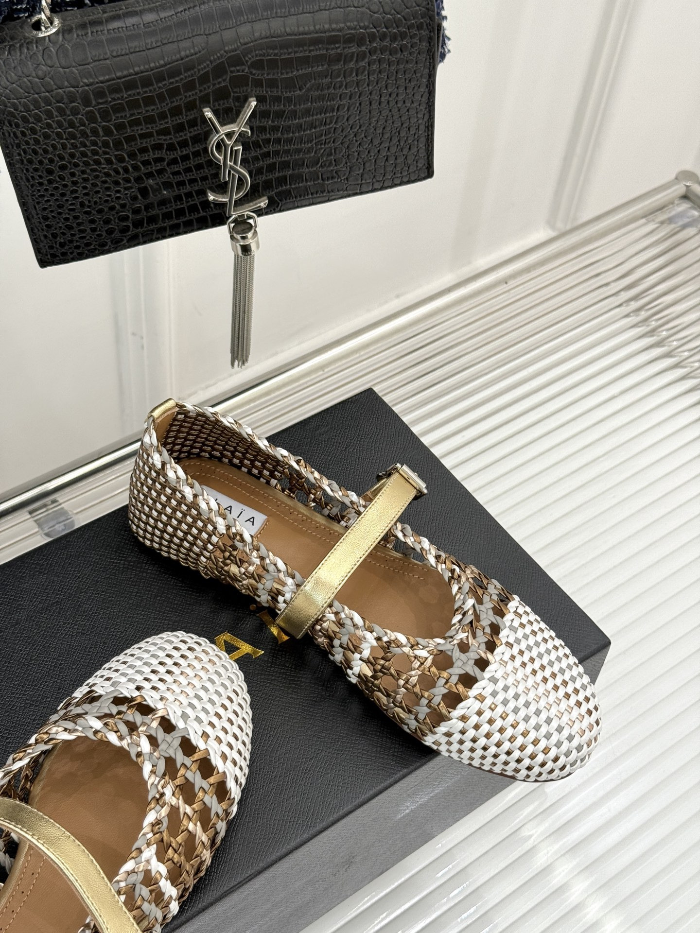 UA Alaïa Hollow Woven Mary Jane Flats(Customized Size 7-10 days production time)