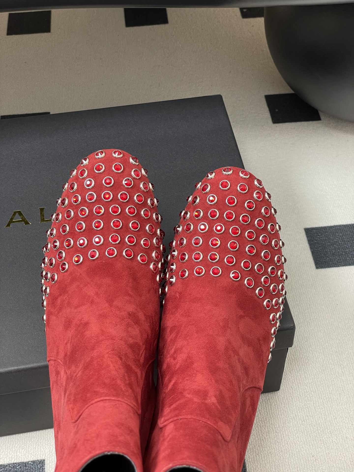 UA Alaia Crystal D1am0nd Boots 5.5cm Heel(Customized Size 7-10 days production time)