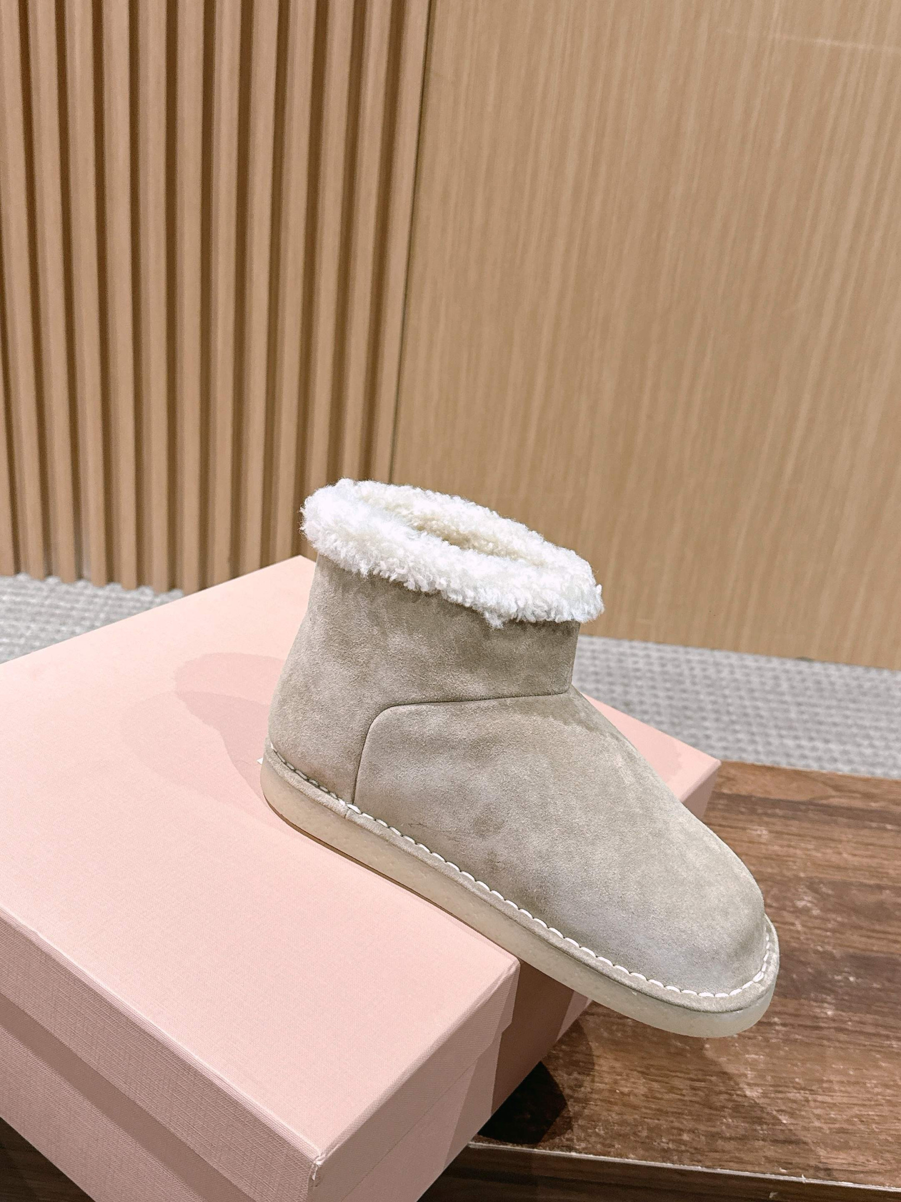 UA Miu Miu Suede and Shearling Booties