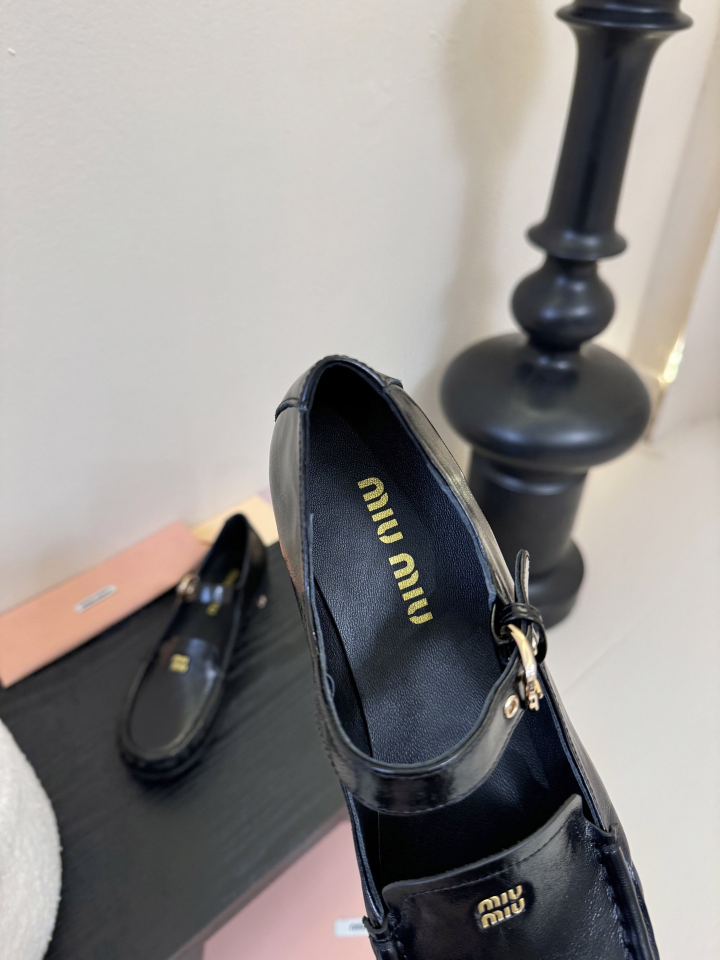 UA Miu Miu Leather Loafers with Strap