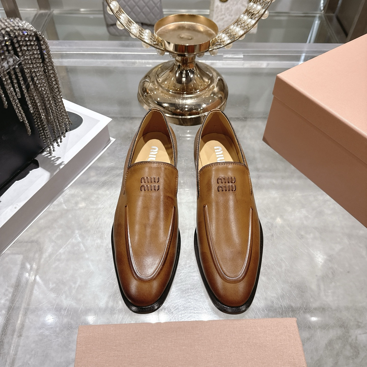 UA Miu Miu Leather Loafers