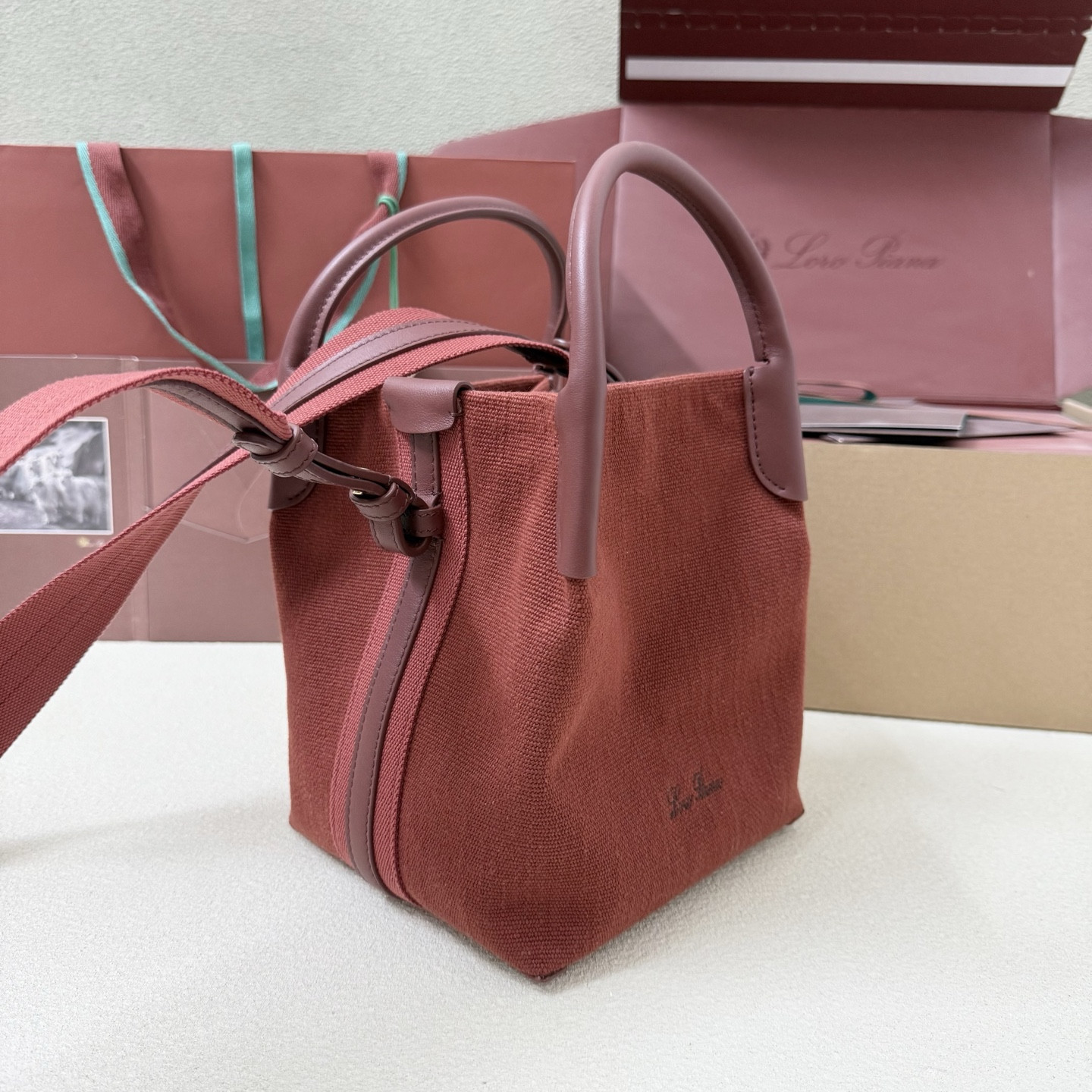 L0r0 P1ana Small Bale Cotton Bag 20x18x17cm