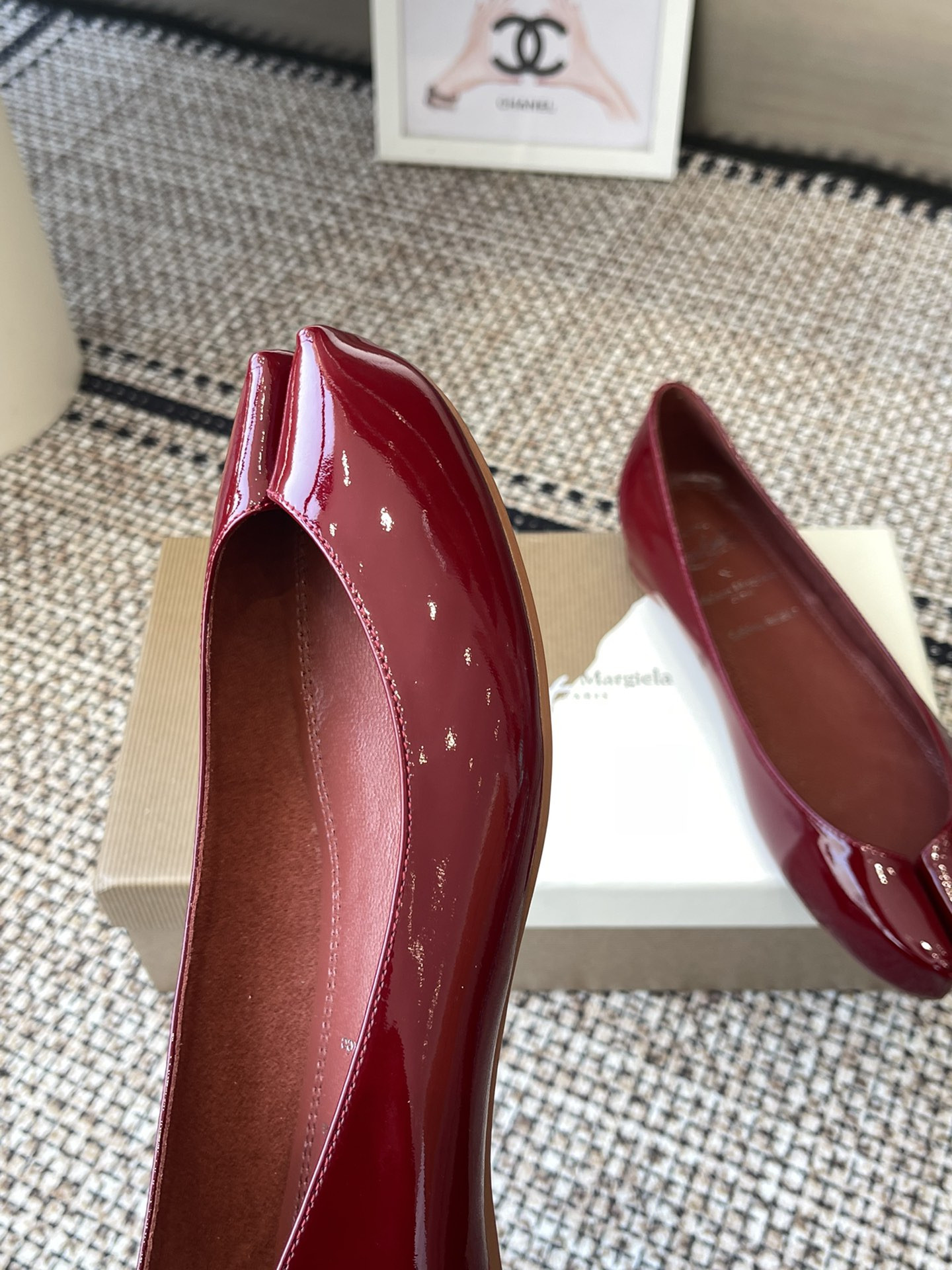 UA Chr1st1an Louboutin x Ma1s0n Marg*e1a Tabi Leather Ballet Flats