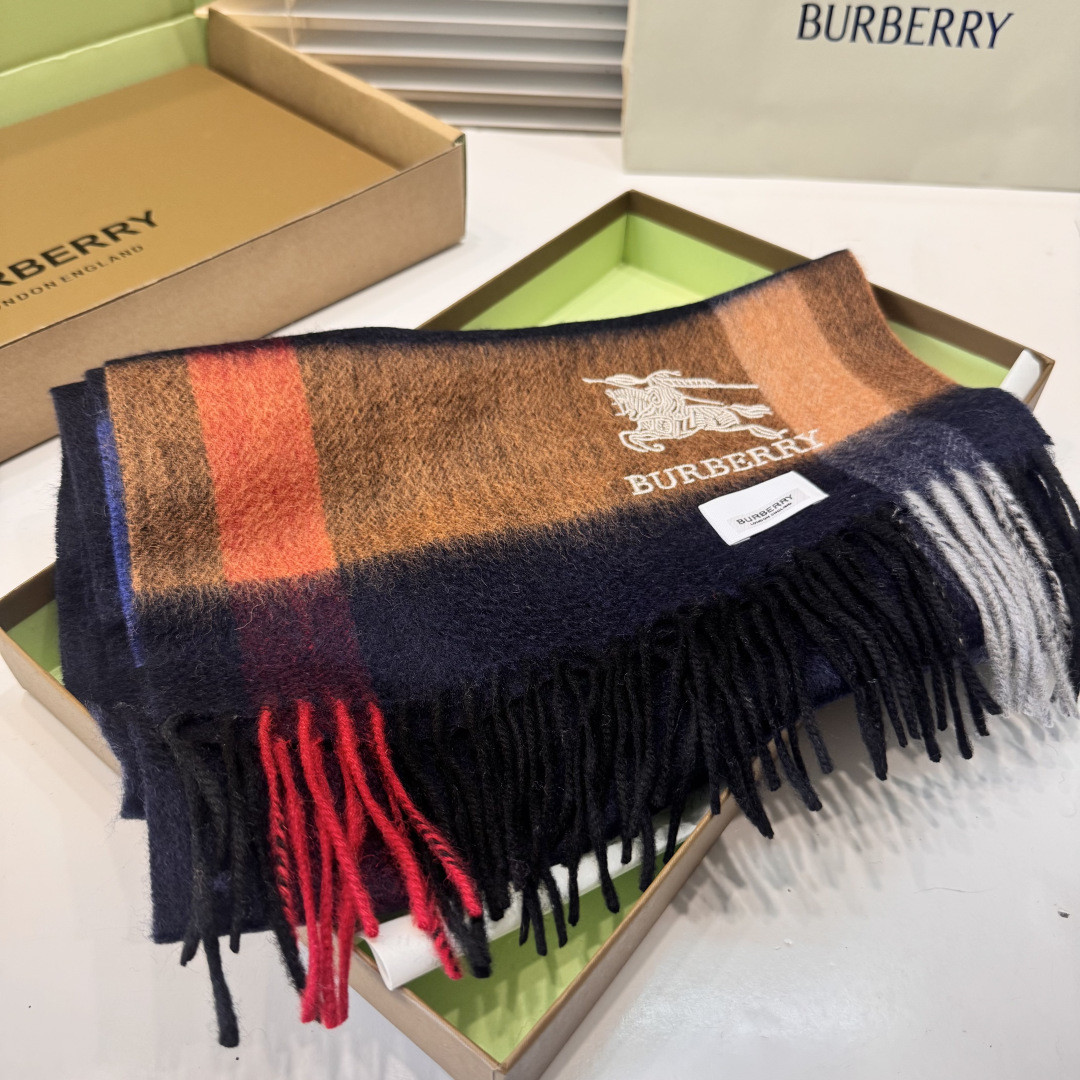 Bv*b*rry scarf 30x180cm 100% cashmere