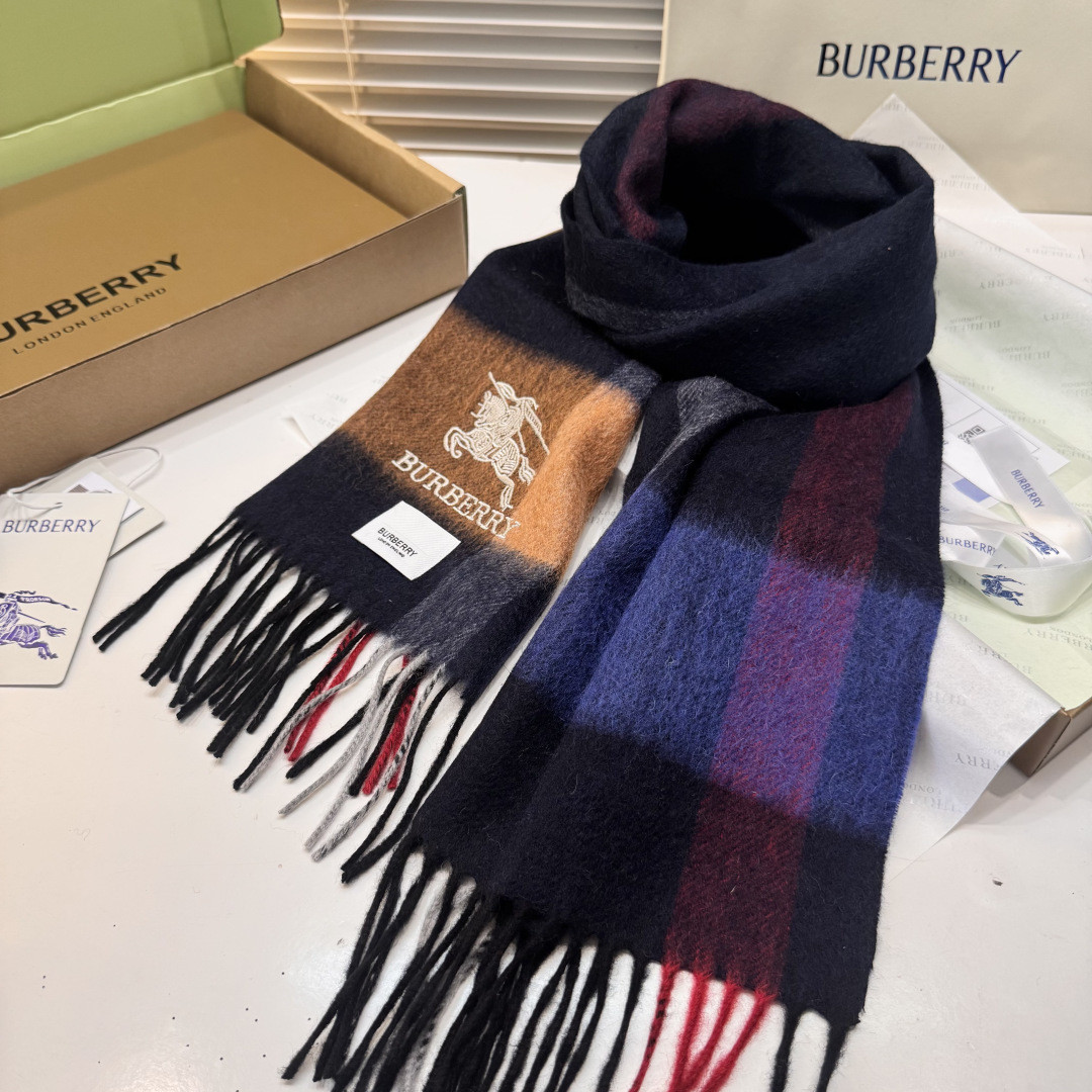 Bv*b*rry scarf 30x180cm 100% cashmere