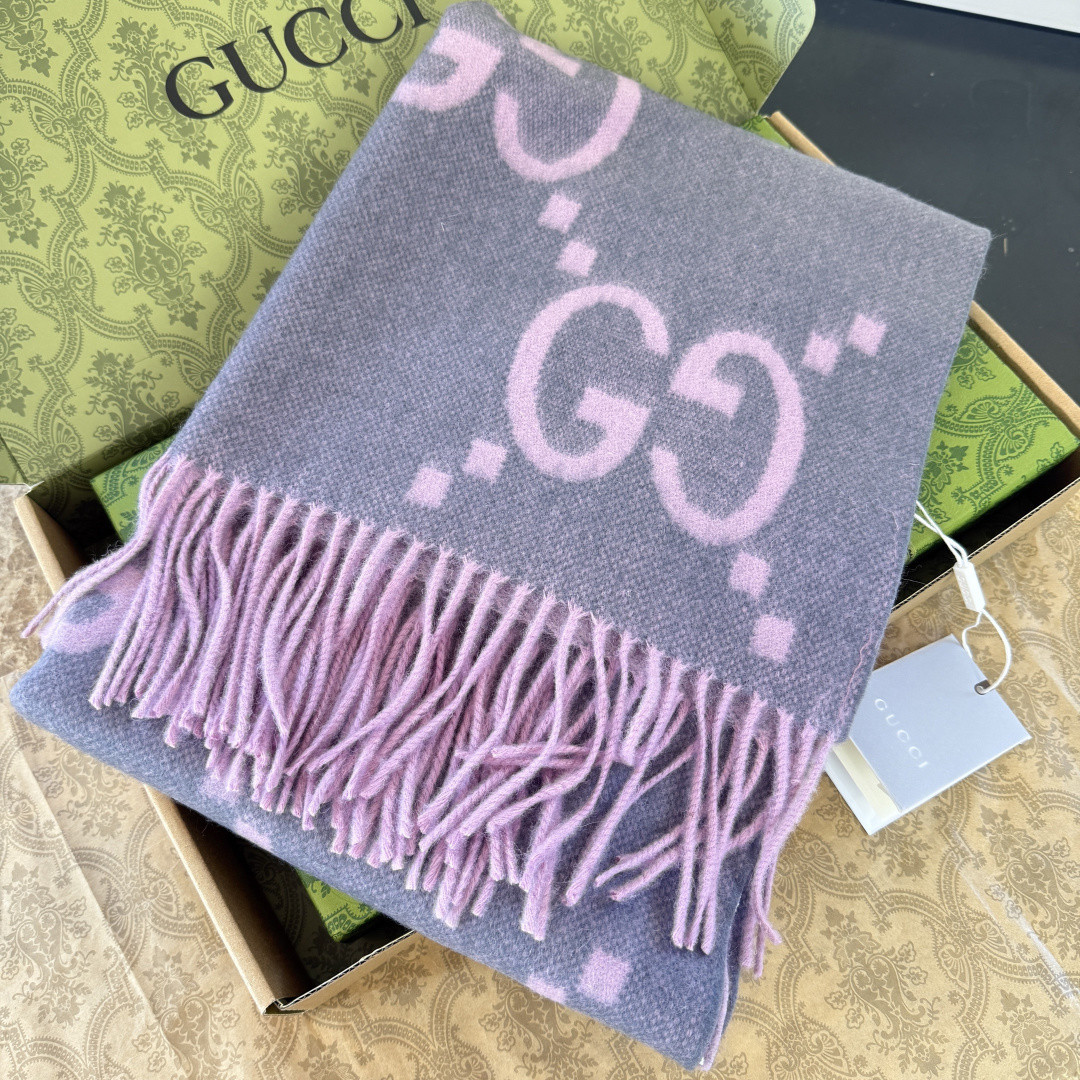 Gucci scarf 45x200cm 100% cashmere