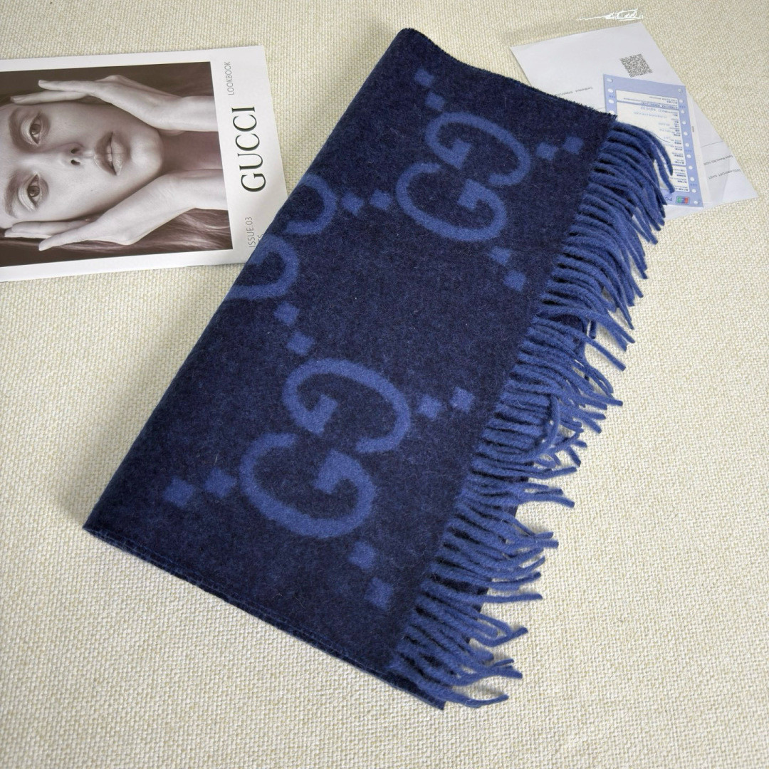 Gucci scarf 45x200cm 100% cashmere
