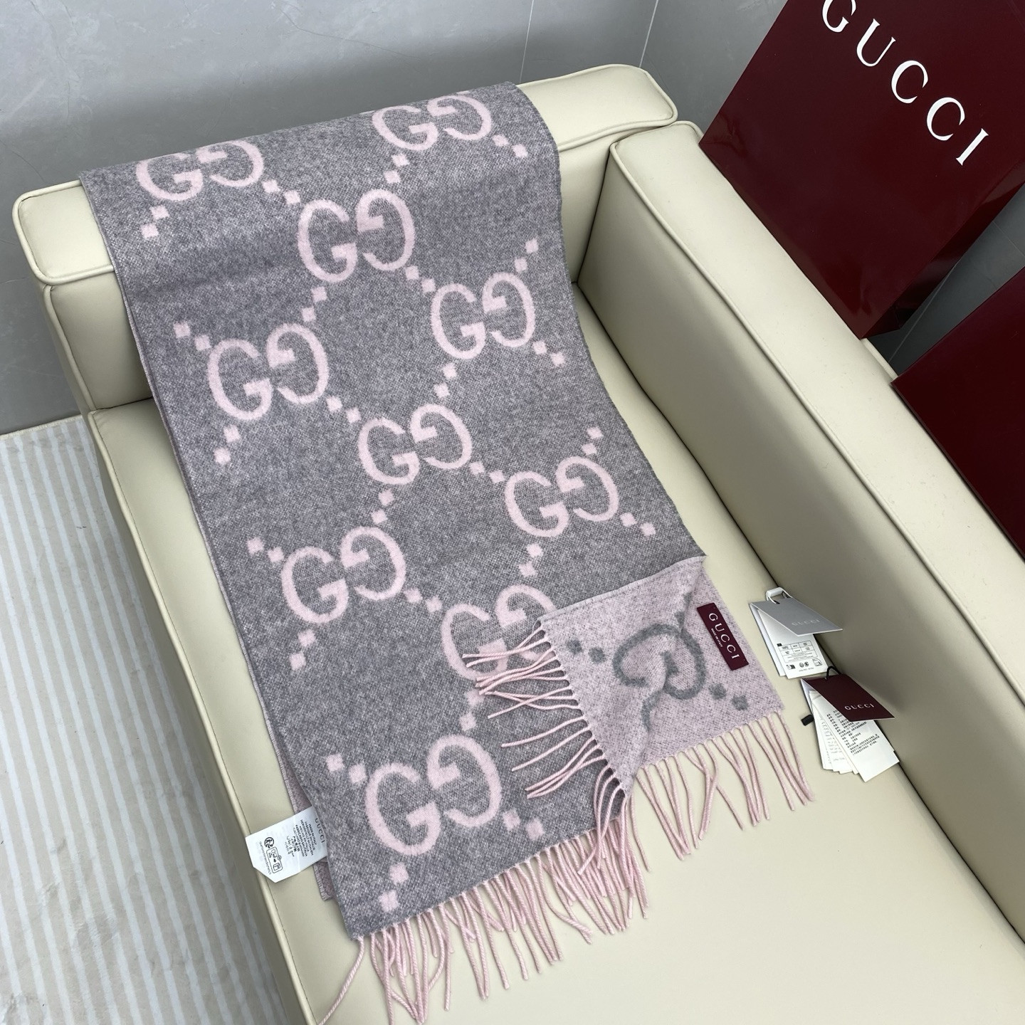 Gucci scarf 45x200cm 100% cashmere