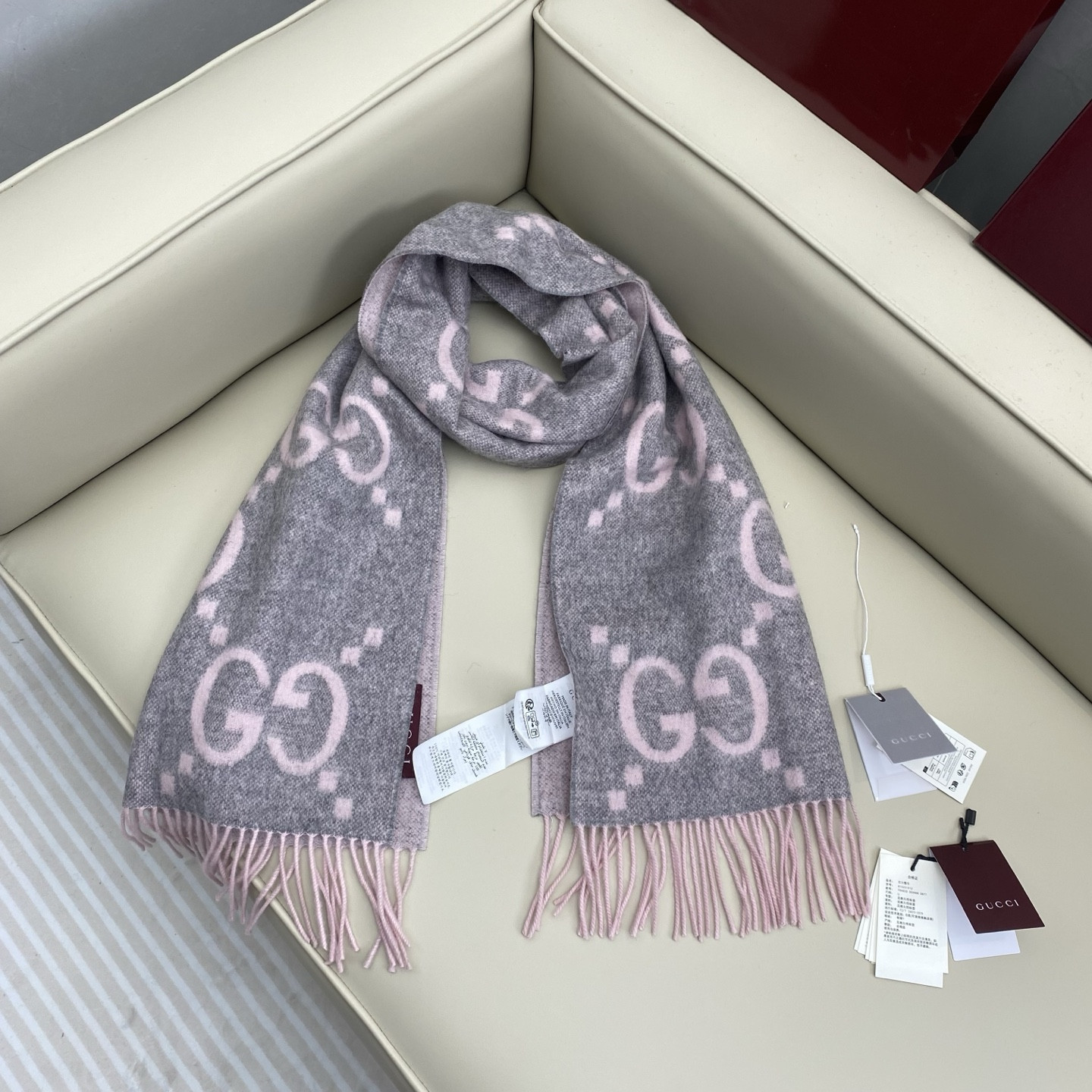 Gucci scarf 45x200cm 100% cashmere