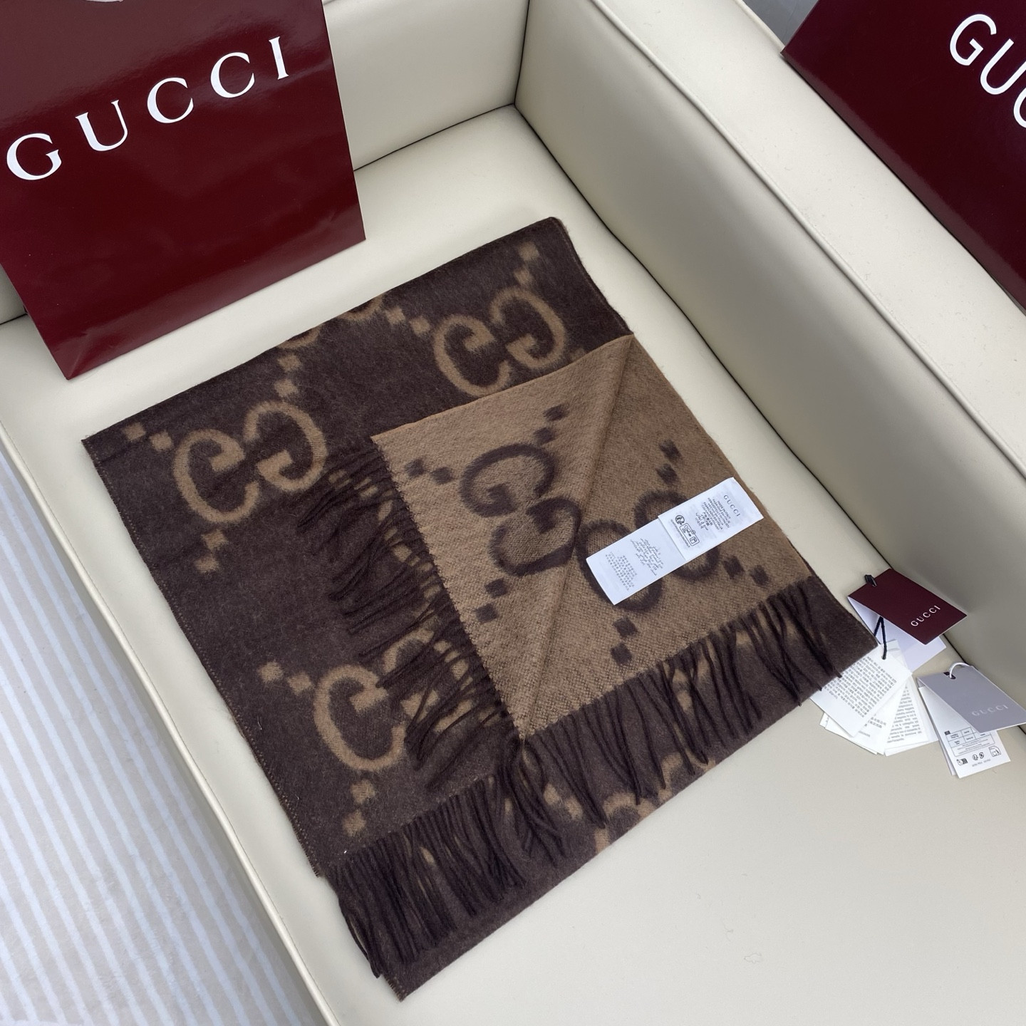 Gucci scarf 45x200cm 100% cashmere