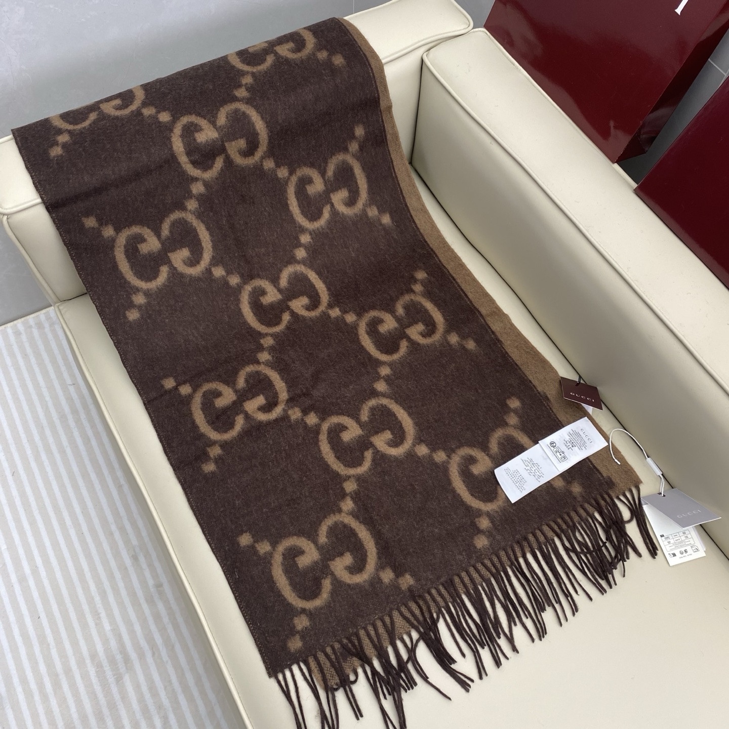 Gucci scarf 45x200cm 100% cashmere