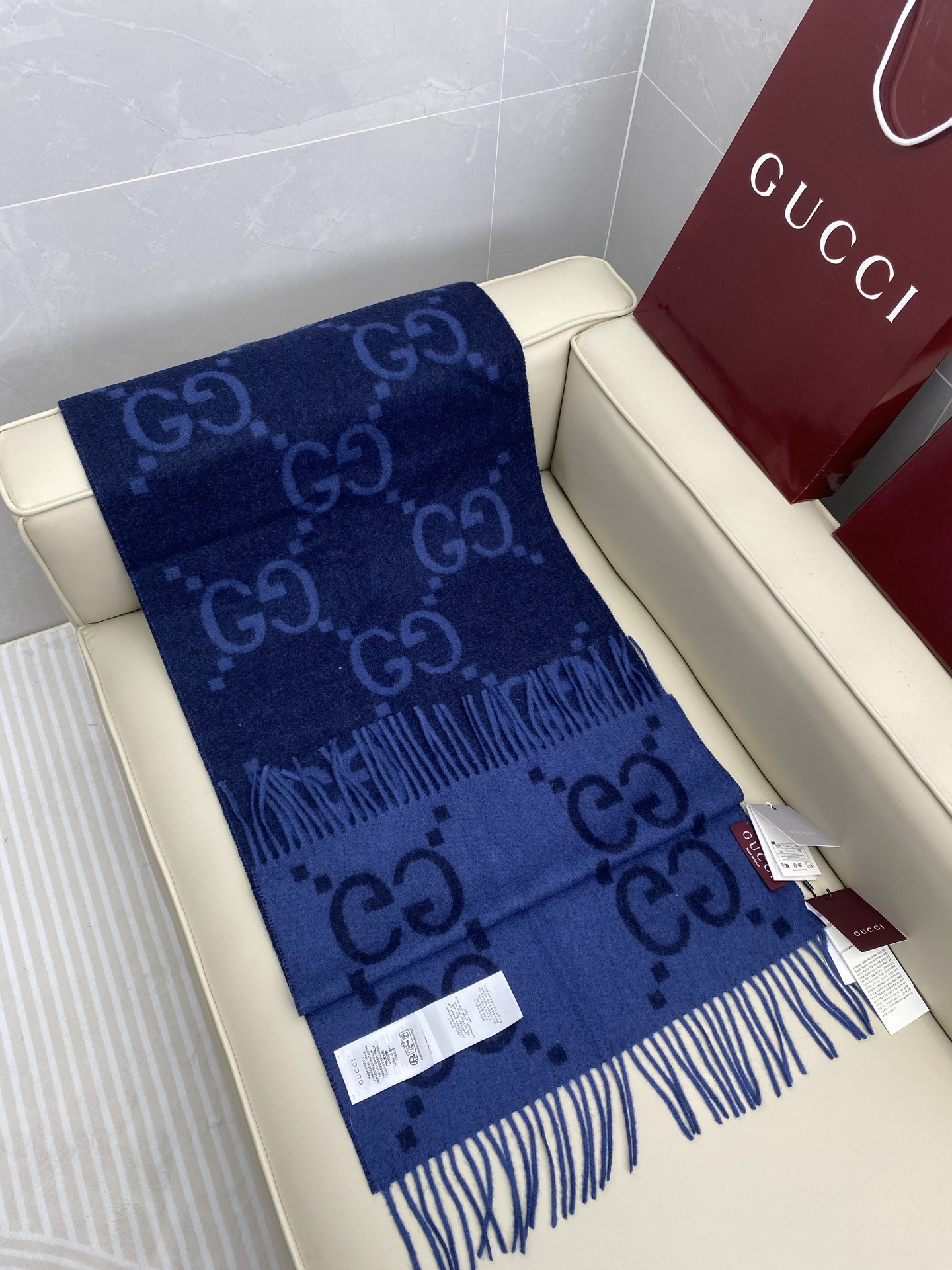 Gucci scarf 45x200cm 100% cashmere