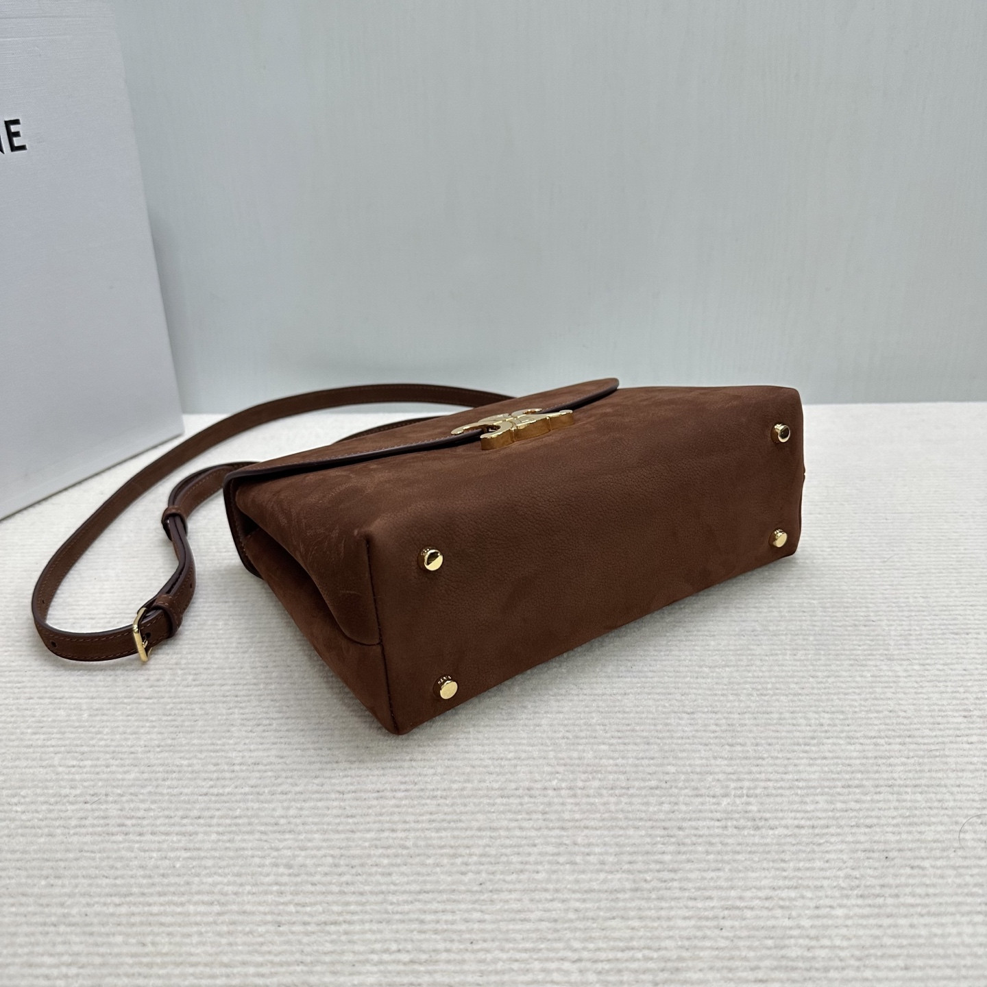 Ce1i*e MEDIUM NINO BAG IN NUBUCK CALFSKIN 25x17.5x10cm