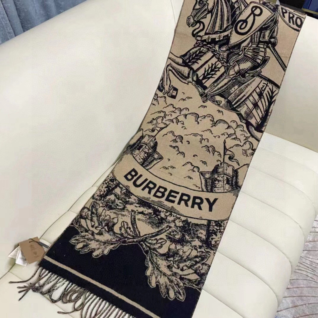 Bv*b*rry Wide Reversible EKD Cashmere scarf 50x210cm