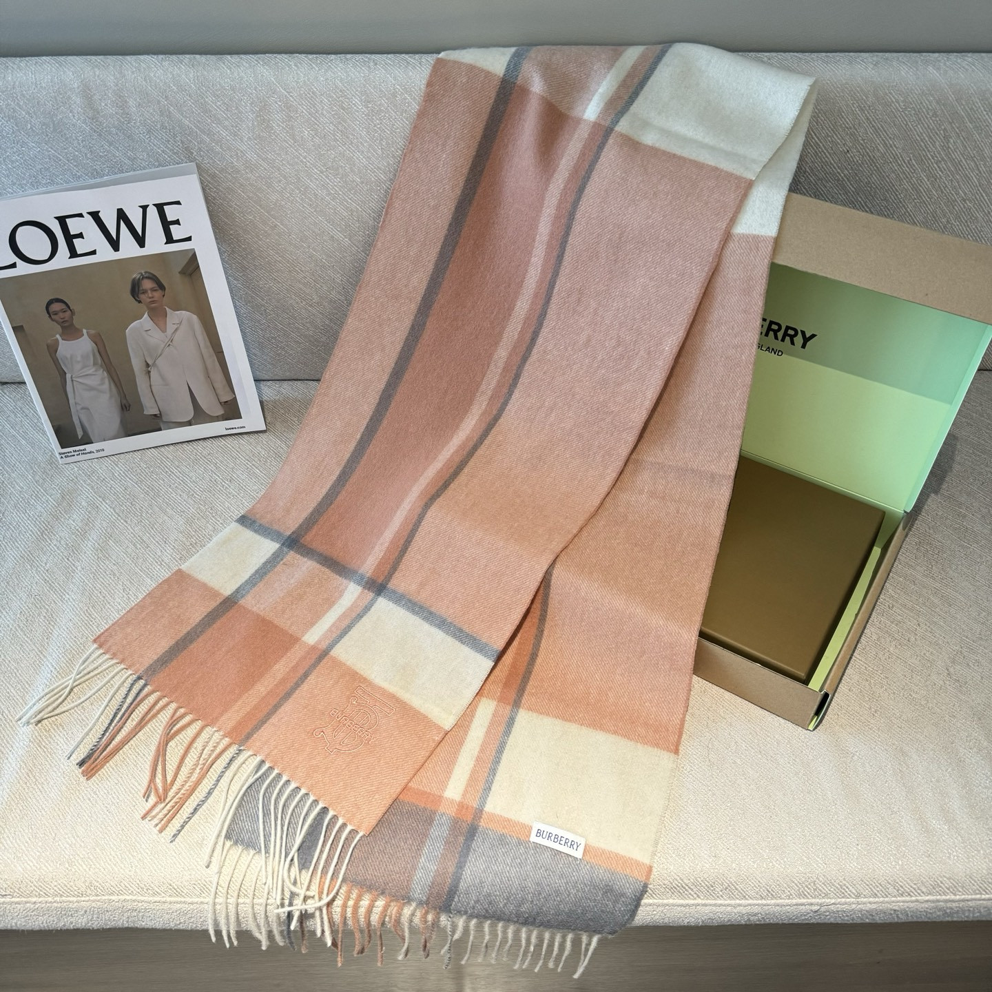 Bv*b*rry scarf 30x168cm 100% cashmere