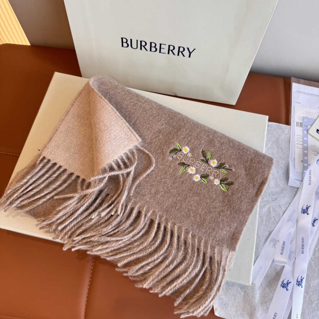 Bv*b*rry Double-sided scarf 30x200cm 100% cashmere