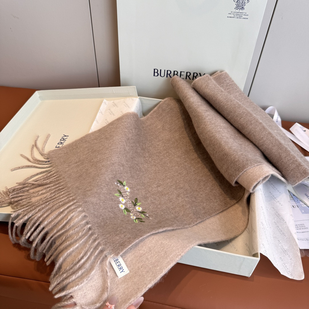 Bv*b*rry Double-sided scarf 30x200cm 100% cashmere