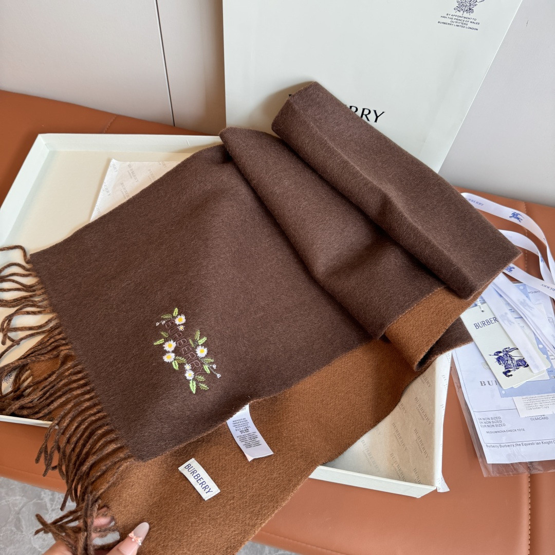 Bv*b*rry Double-sided scarf 30x200cm 100% cashmere