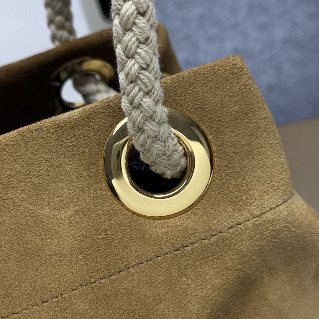 Pra*a Mariner Small Suede Bucket Bag 28x23.5x16.5cm