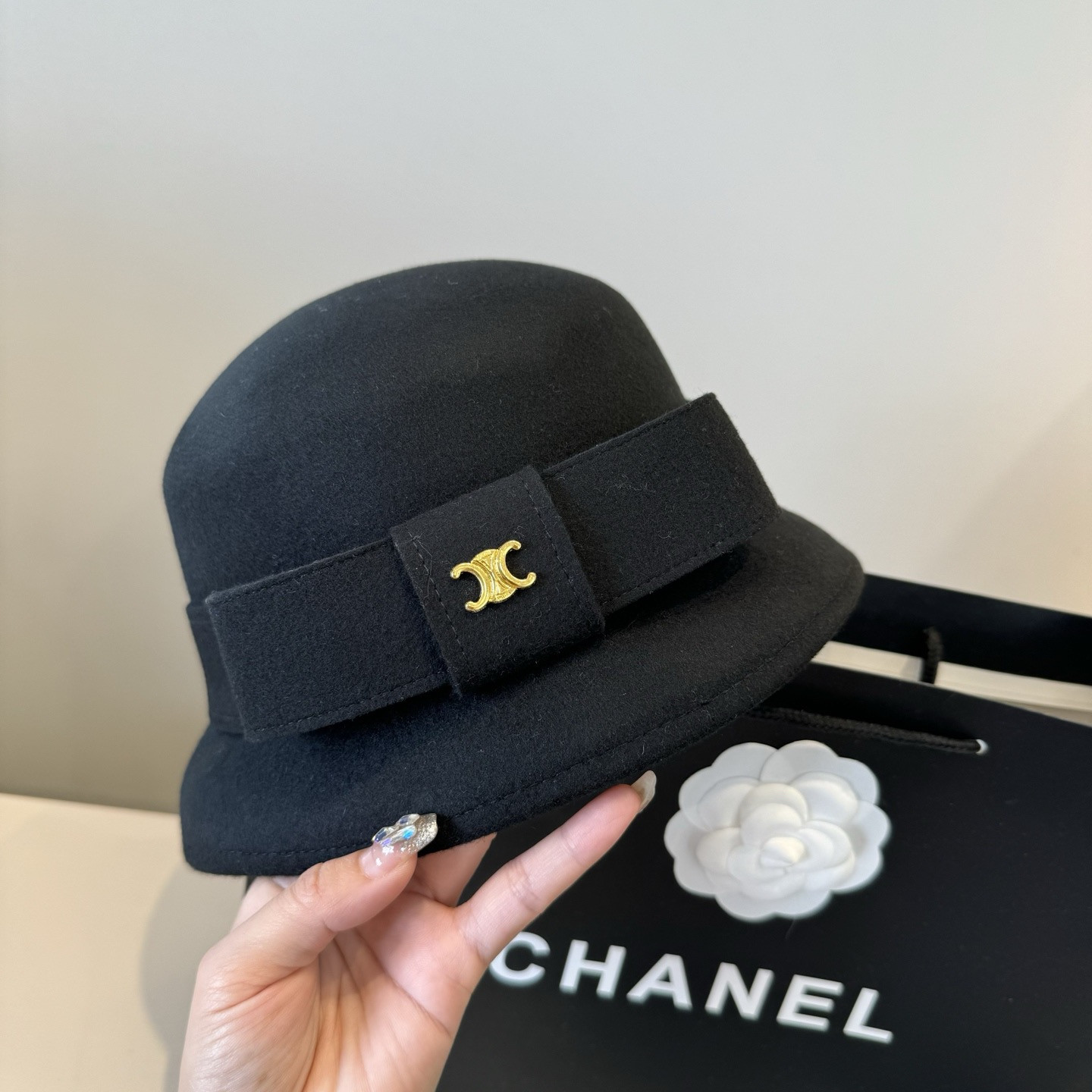 Celine Wool Bucket Hat 57cm Head Circumference