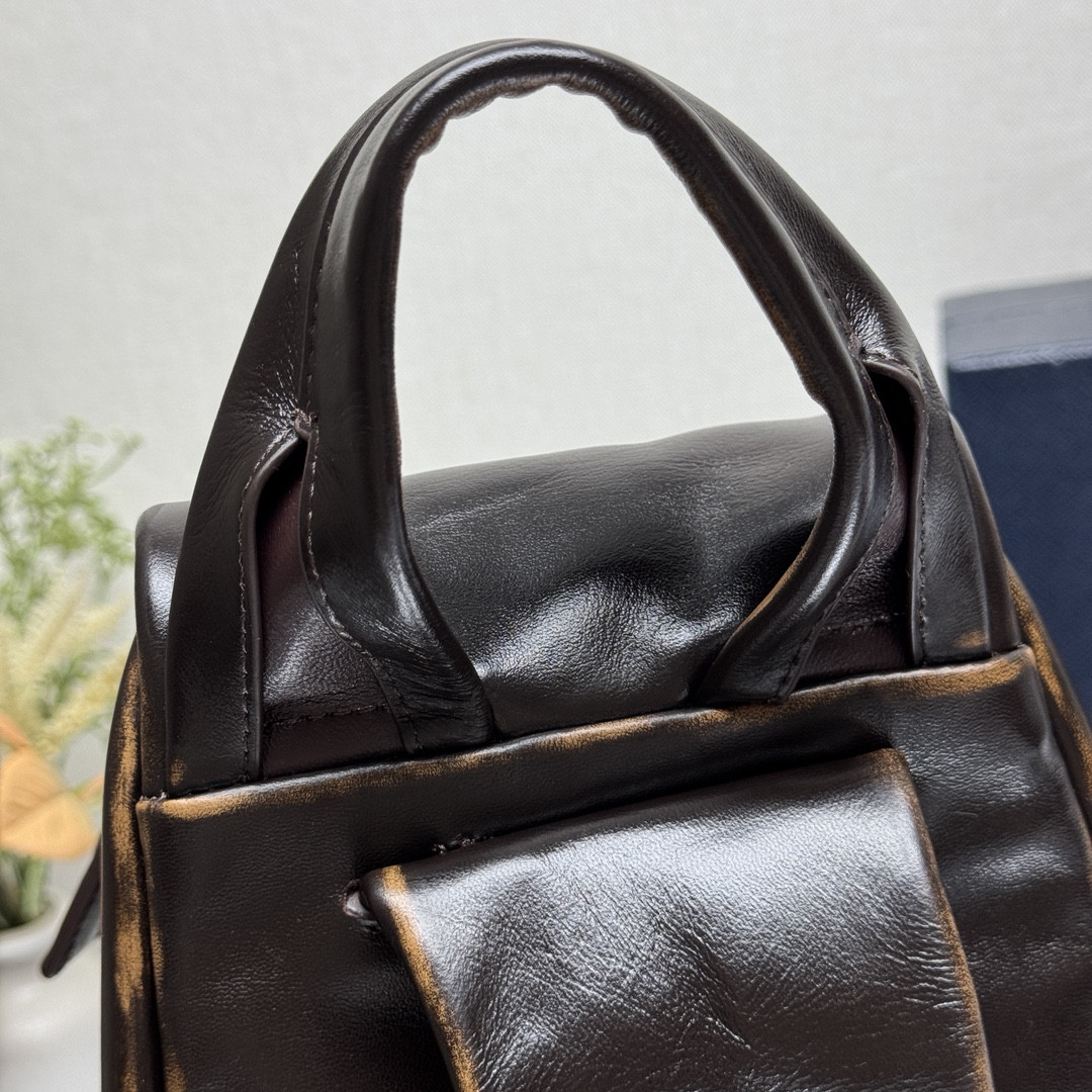 Pra*a Nappa Leather Backpack 32x18.5x11cm