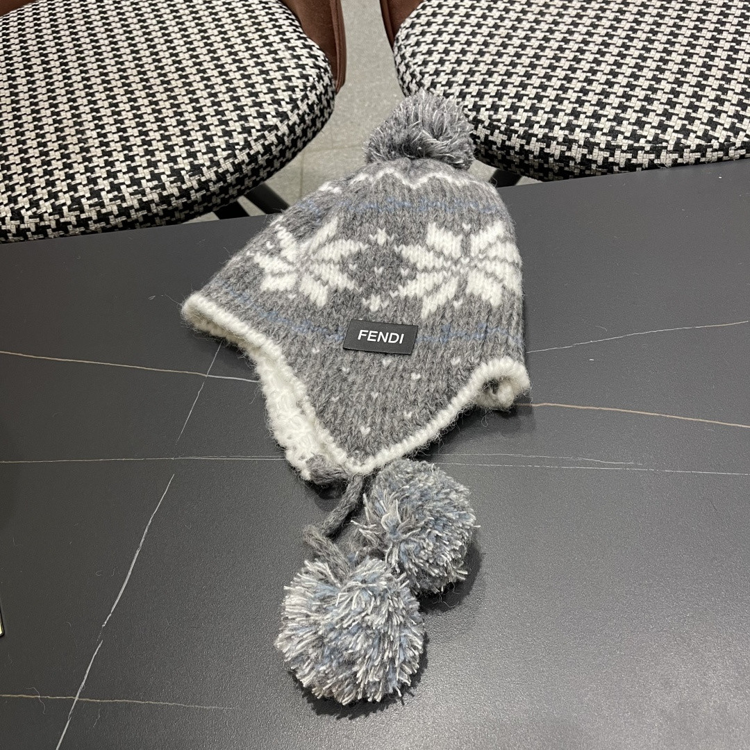 Fendi Knit Trapper Hat
