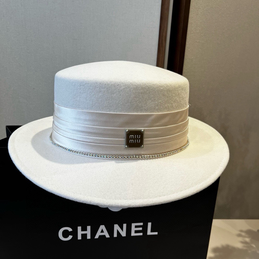 Miu Miu Wool Felt Hat 57cm Head Circumference