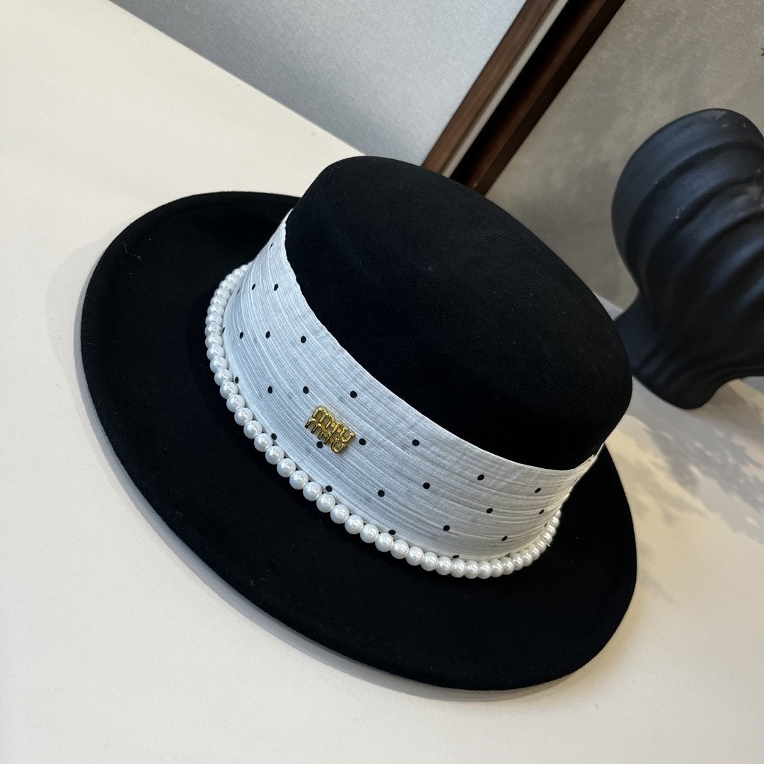 Miu Miu Wool Felt Hat 57cm Head Circumference