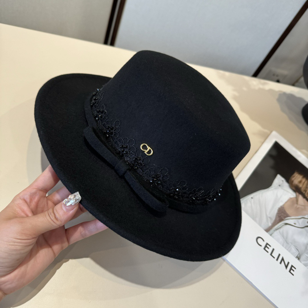 Dior Wool Felt Hat 57cm Head Circumference