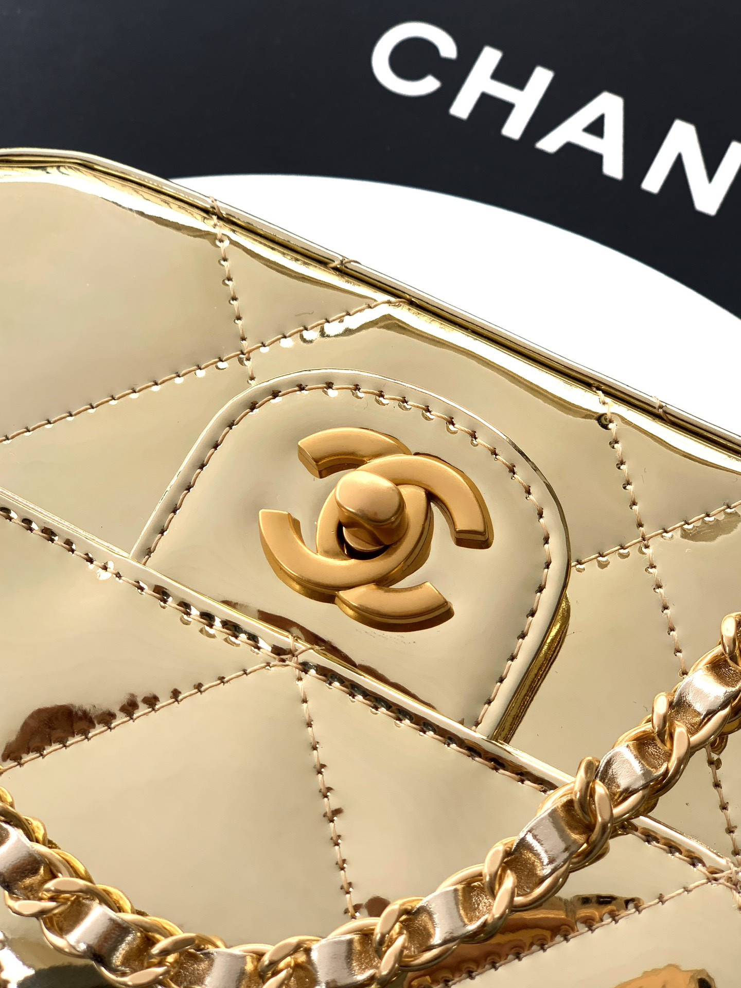 Ch**el Mini Flap Bag with Top Handle 13x18.5x4.5cm