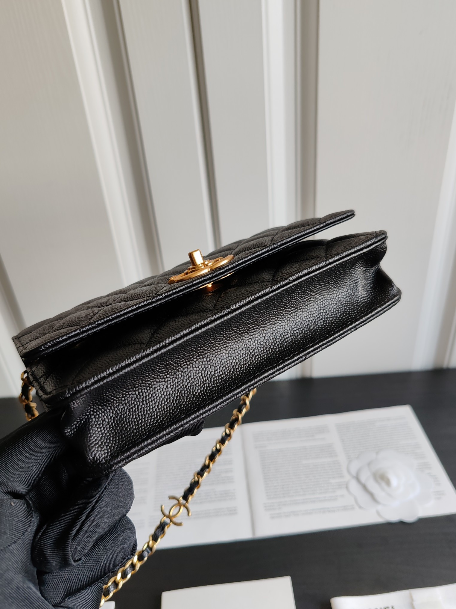 Ch**el WOC CLASSIC WALLET ON CHAIN 13x19cm