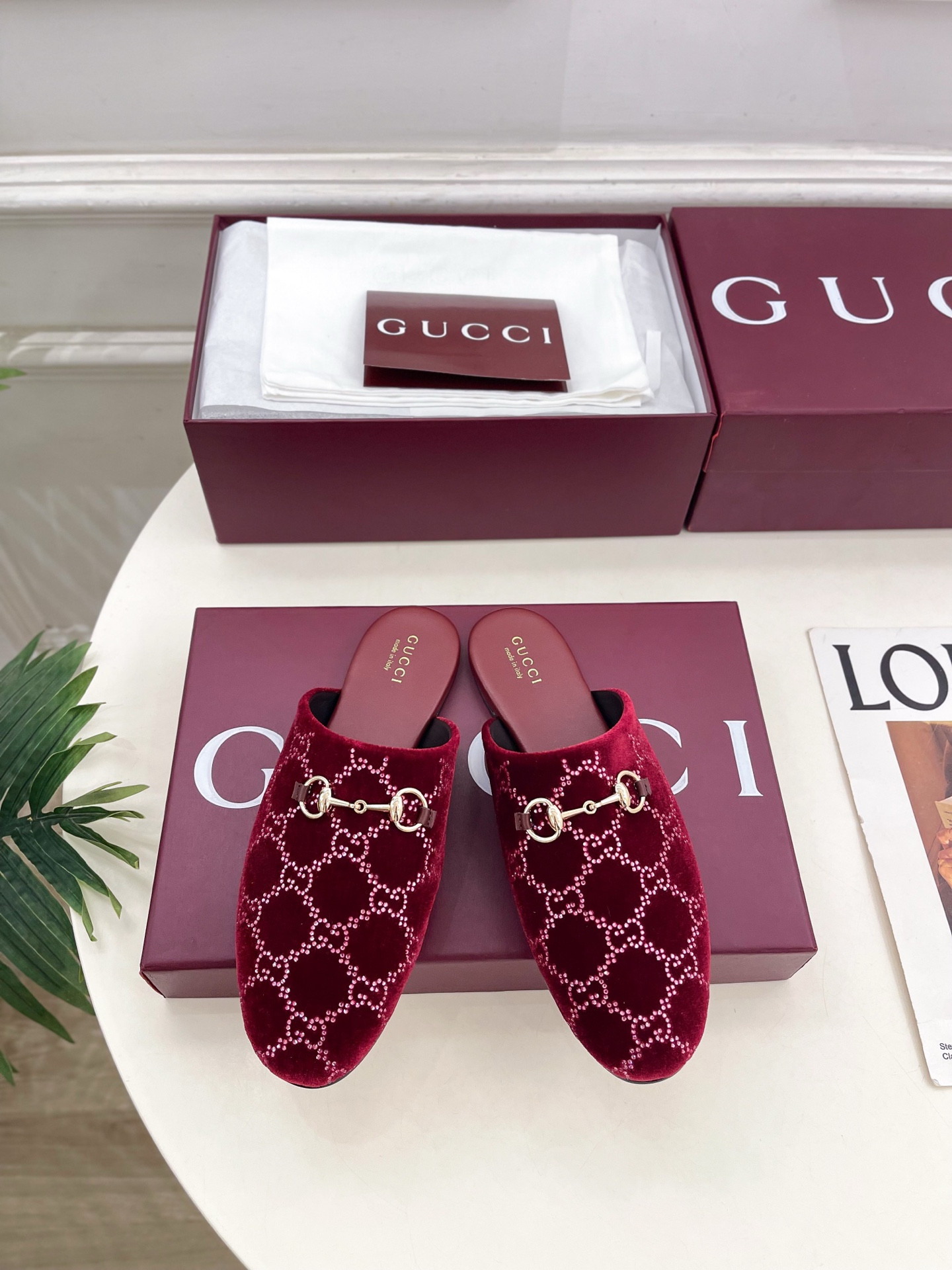 UA Gucci GG Crystal Mule With Horsebit
