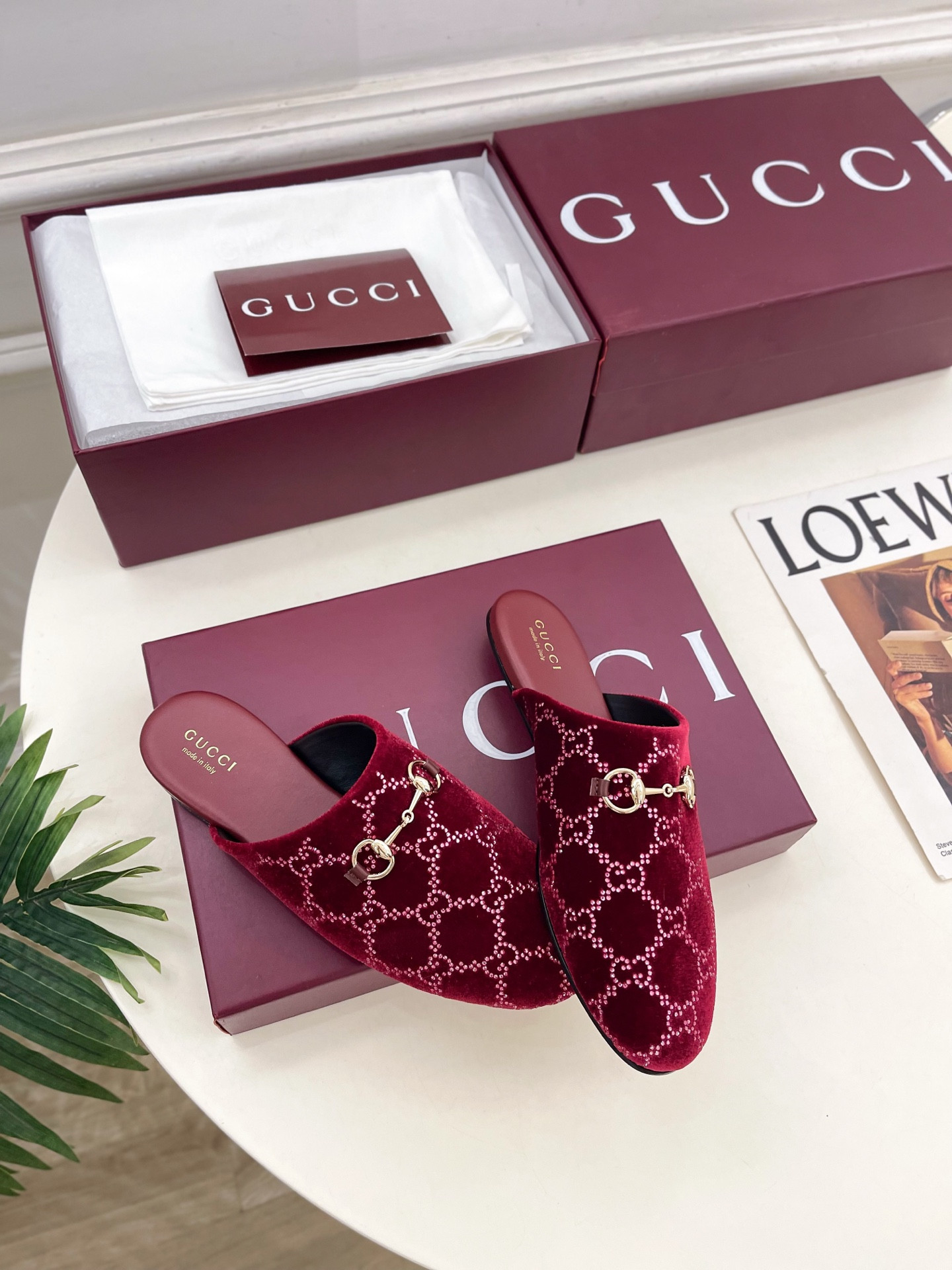 UA Gucci GG Crystal Mule With Horsebit