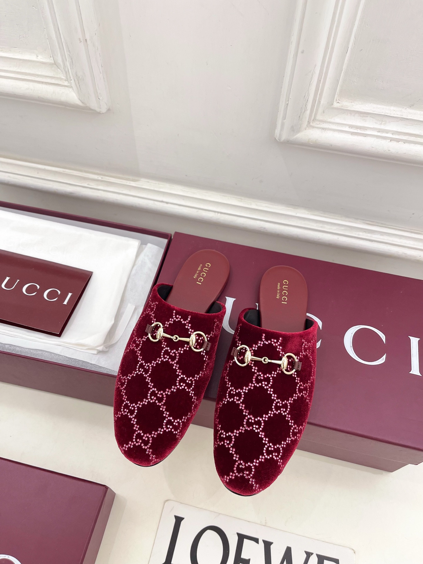 UA Gucci GG Crystal Mule With Horsebit