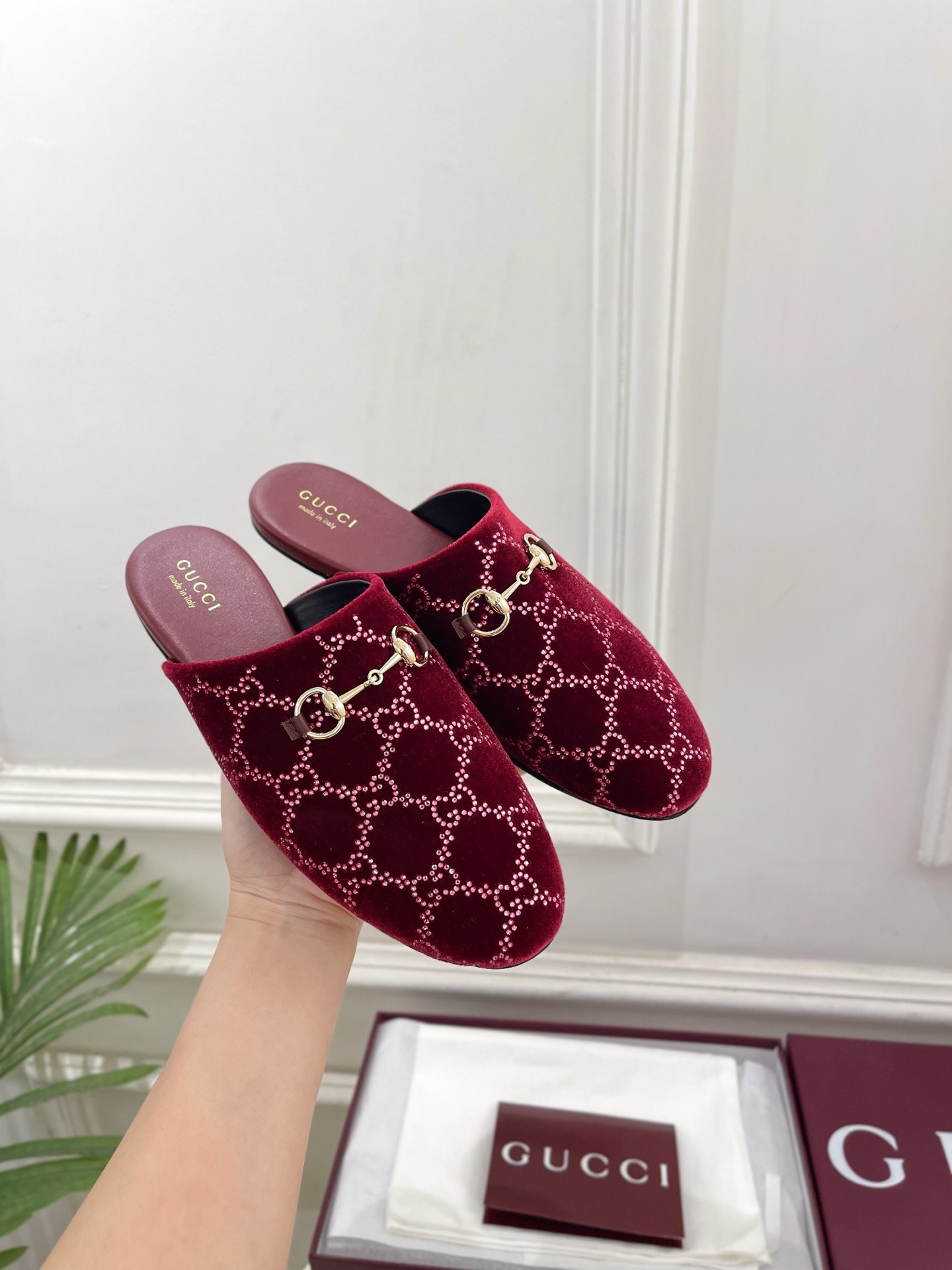 UA Gucci GG Crystal Mule With Horsebit
