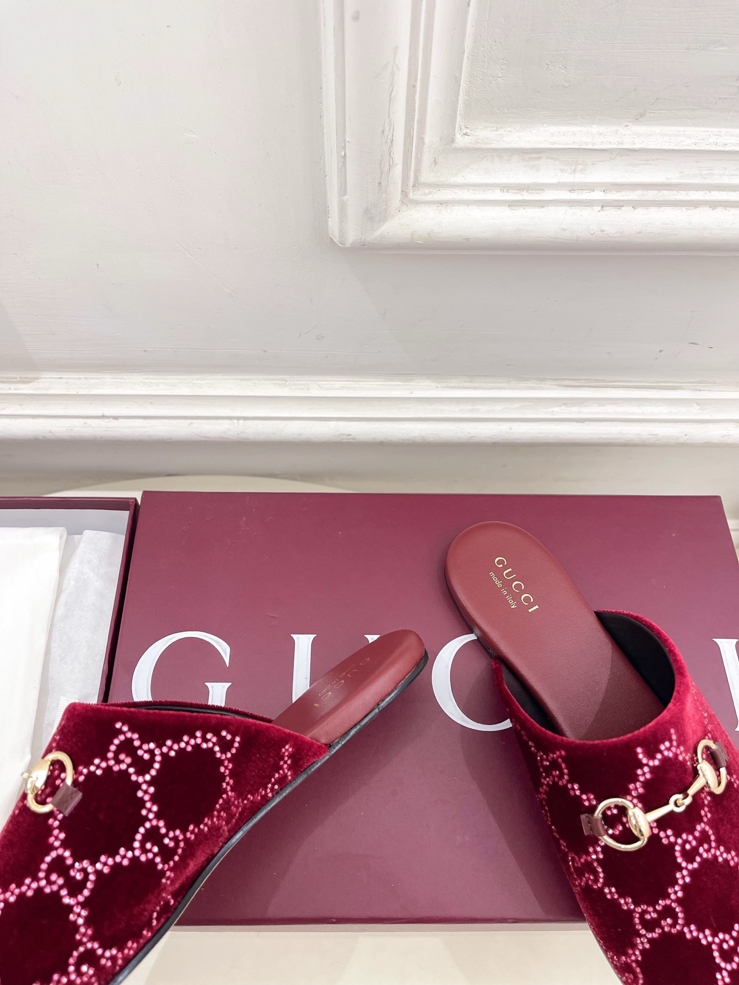UA Gucci GG Crystal Mule With Horsebit