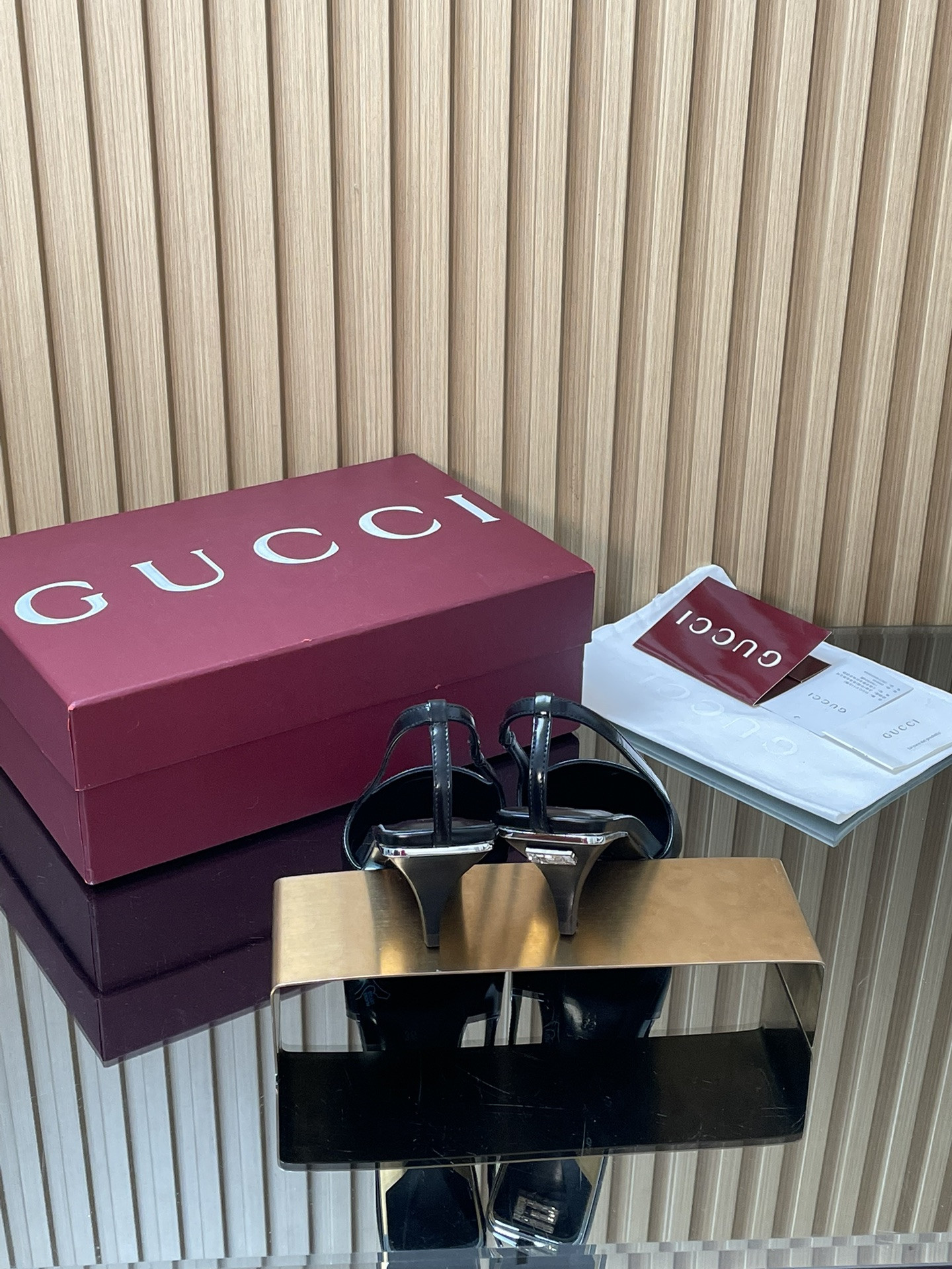 UA Gucci Slingback With Crystal Logo 5.5cm Heel