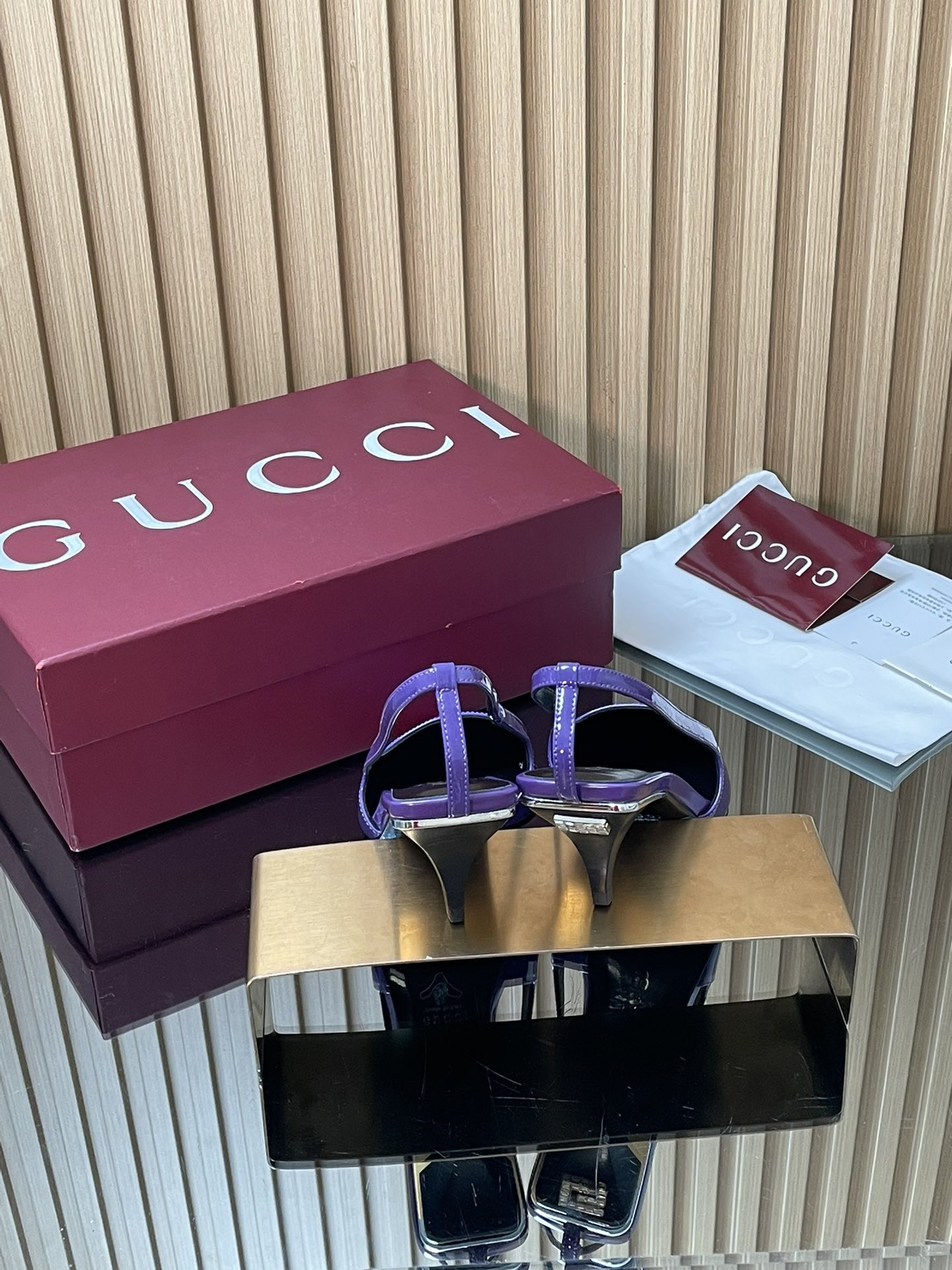 UA Gucci Slingback With Crystal Logo 5.5cm Heel