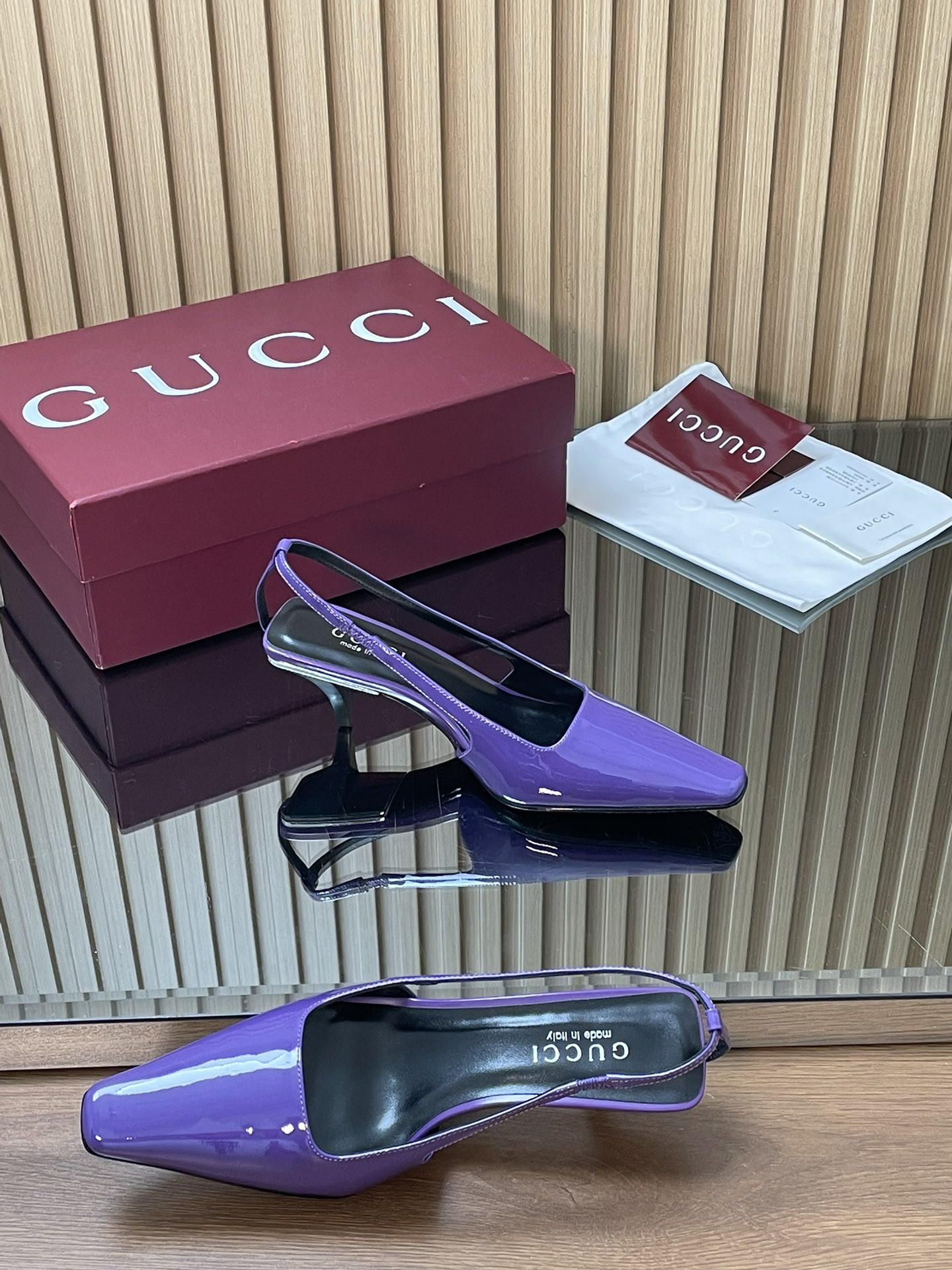 UA Gucci Slingback With Crystal Logo 5.5cm Heel