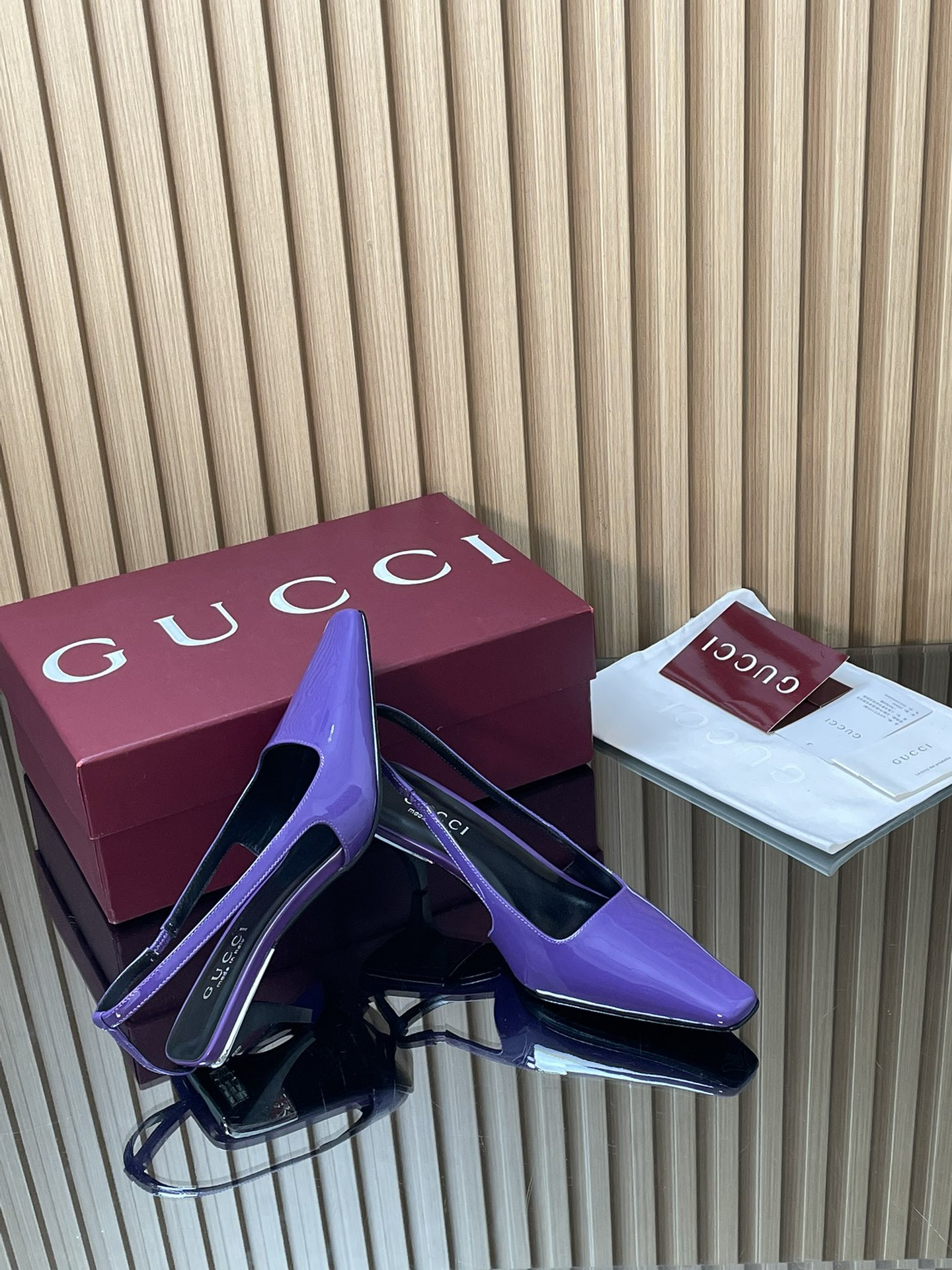 UA Gucci Slingback With Crystal Logo 5.5cm Heel