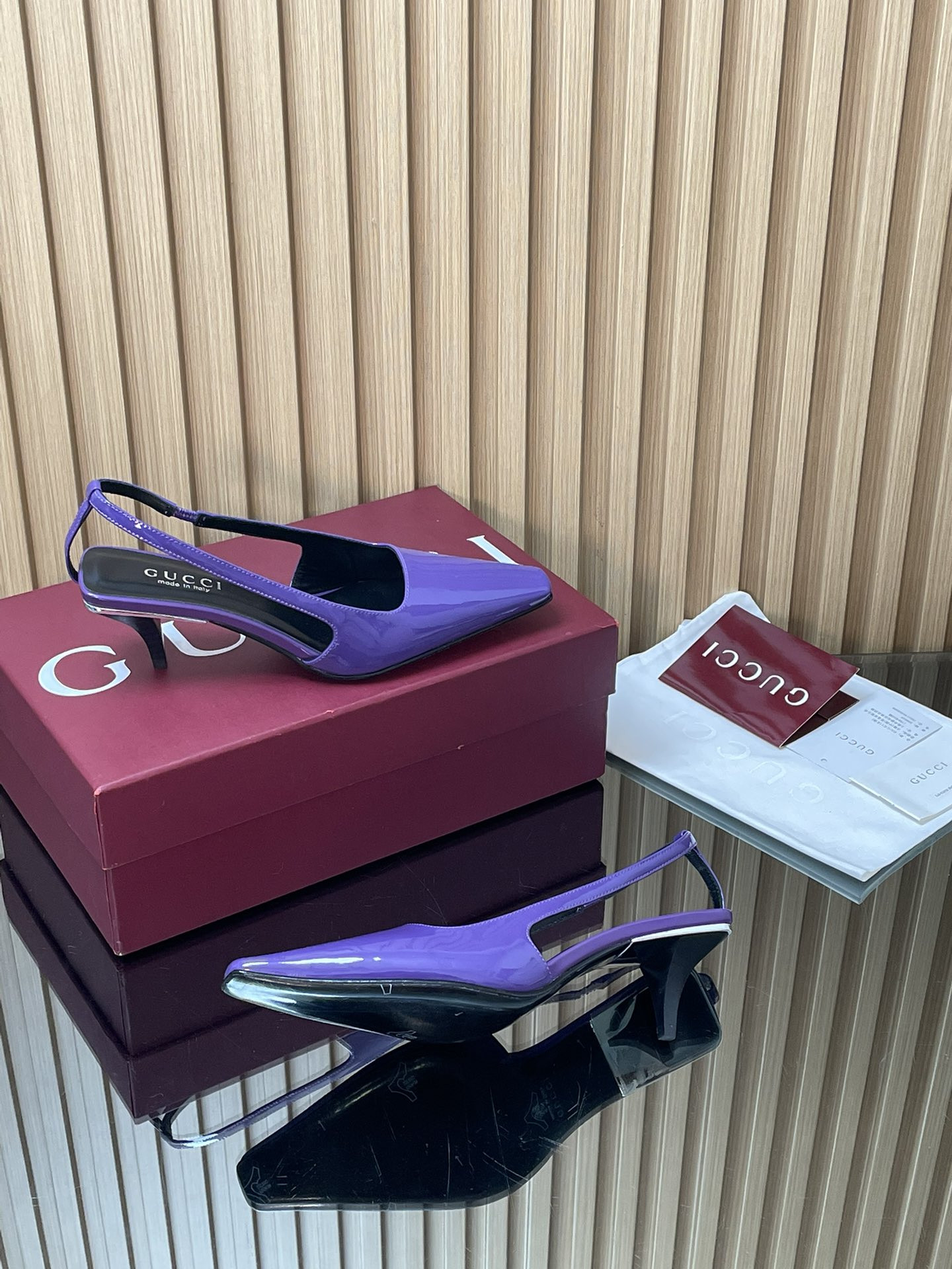 UA Gucci Slingback With Crystal Logo 5.5cm Heel