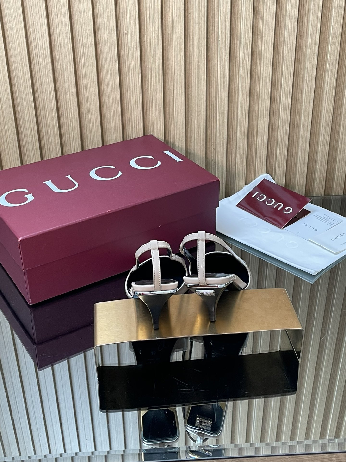 UA Gucci Slingback With Crystal Logo 5.5cm Heel