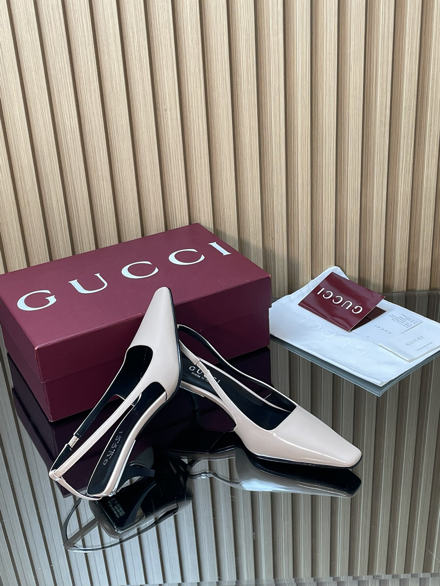 UA Gucci Slingback With Crystal Logo 5.5cm Heel
