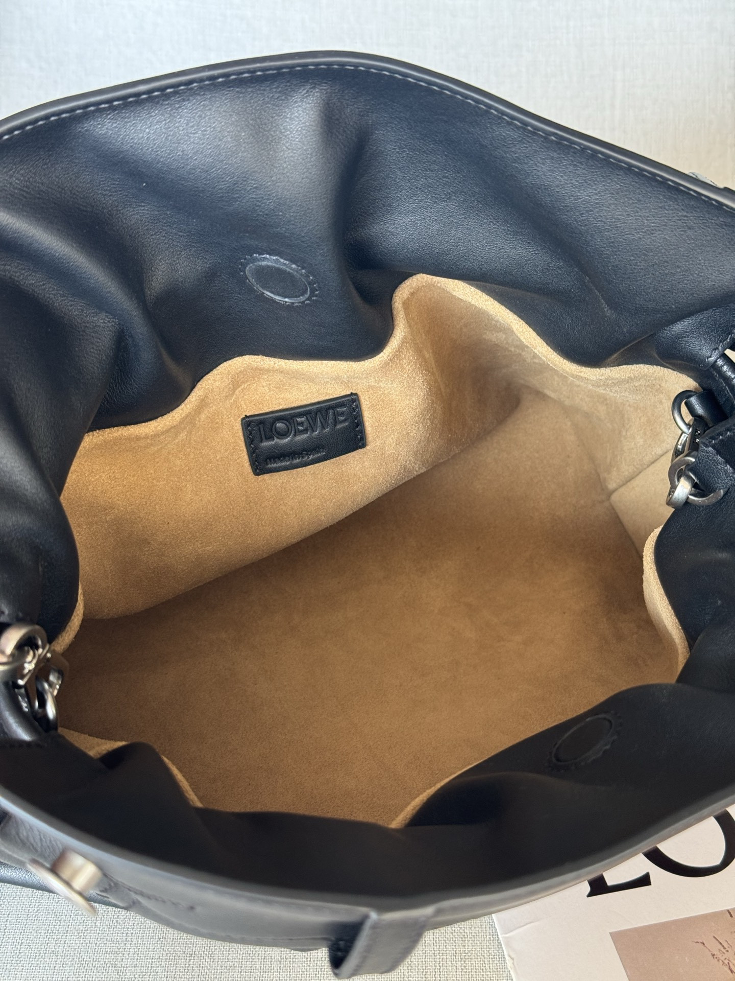 Loewe Panta Medium Flamenco Clutch in Shiny Calfskin 24.5x30x10.5cm