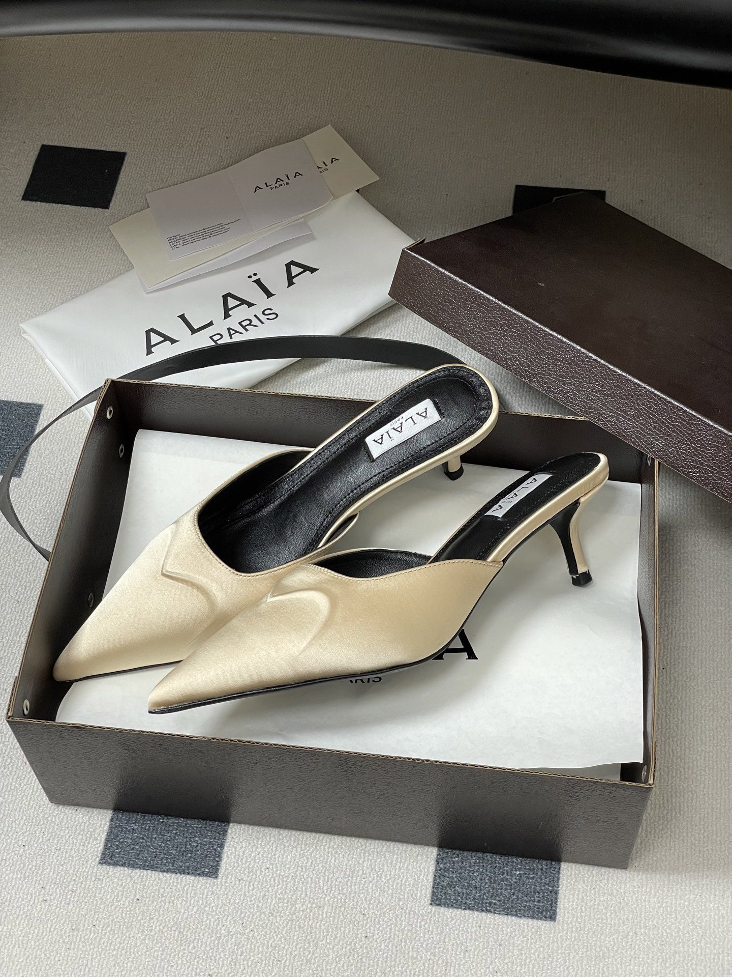UA Alaïa Le Cœur 3D Satin Mules 6.5cm Heel
